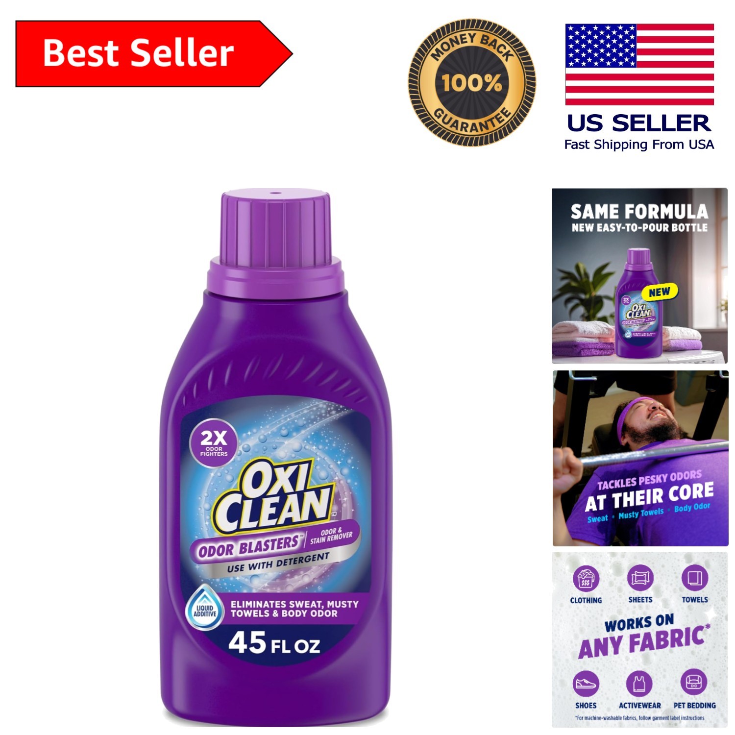 45 fl oz Odor Blasters Liquid Laundry Additive – Powerful Stain & Odor Fighter