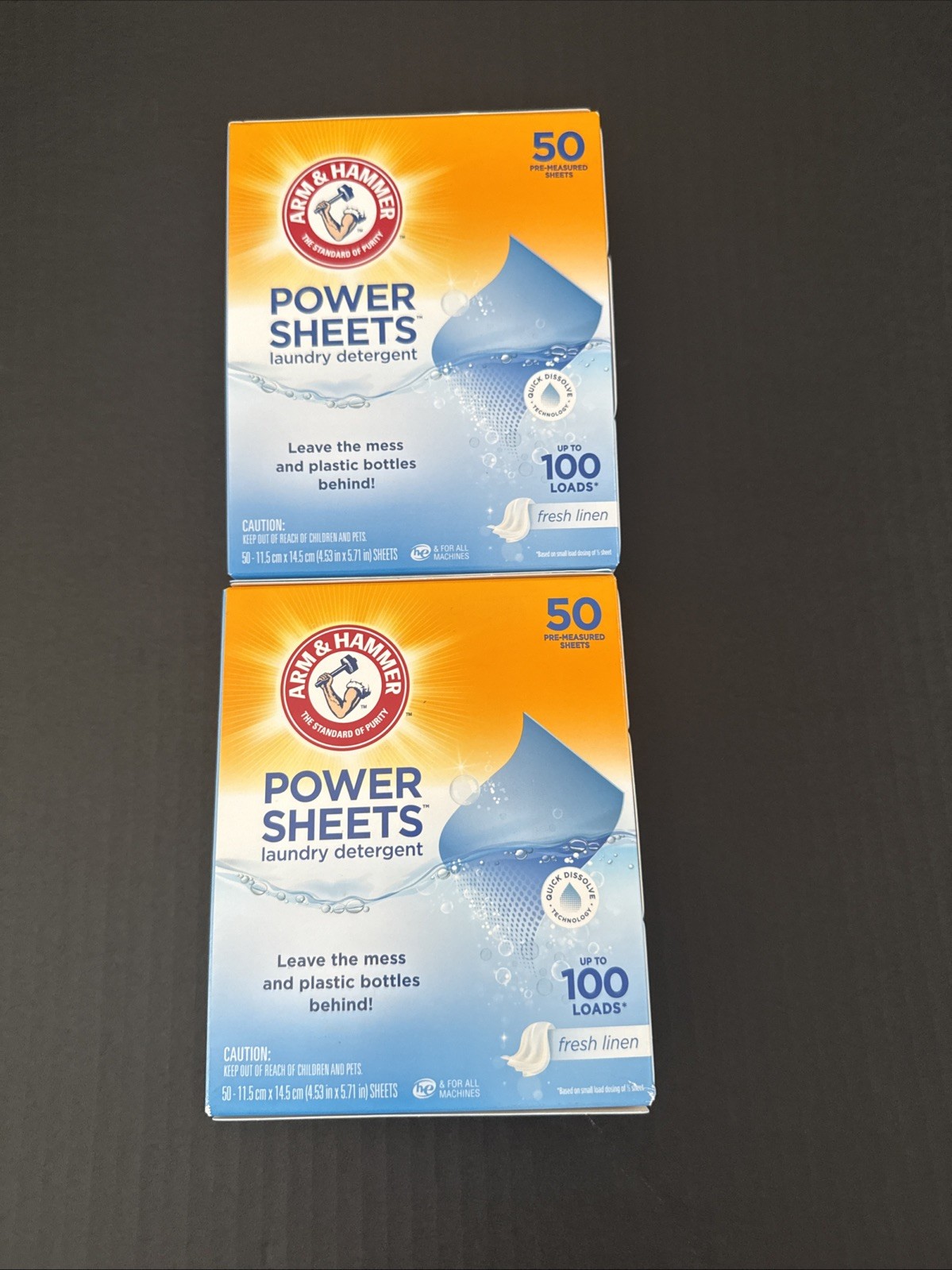 (2-Pack) Arm & Hammer Fresh Linen Scent Power Laundry Detergent Sheets 50 count