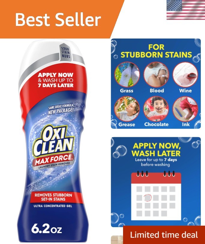 Max Force Stain Remover Gel Stick 6.2 oz – Fragrance Free & Chlorine Free