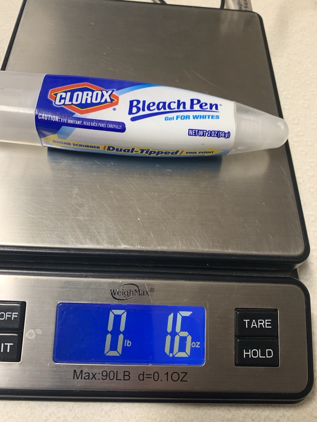 Clorox Bleach Pen Gel For Whites, Dual Tips Open, Weighs 1.6 Oz