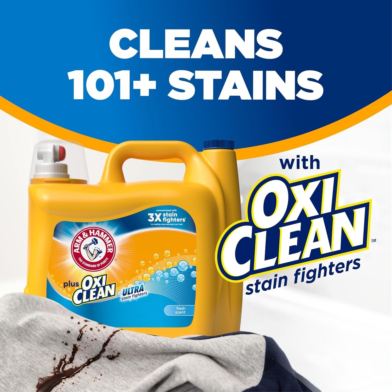 Plus OxiClean Ultra Stain Fighters Liquid Laundry Detergent | Stain Remover f…