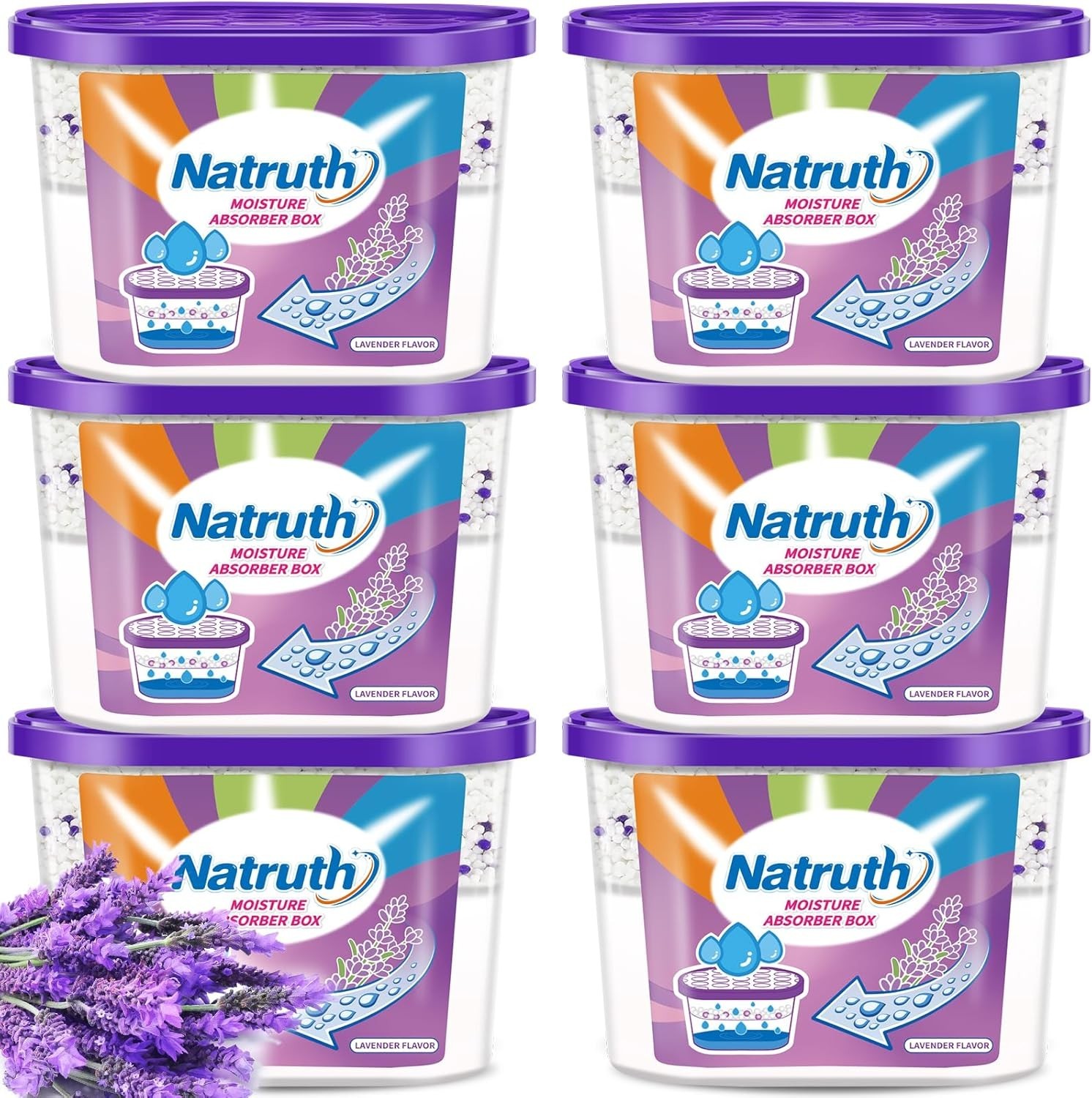 Moisture Absorbers With Lavender Scent,12.5OZ*6-Pack Portable Closet Dehumidi…