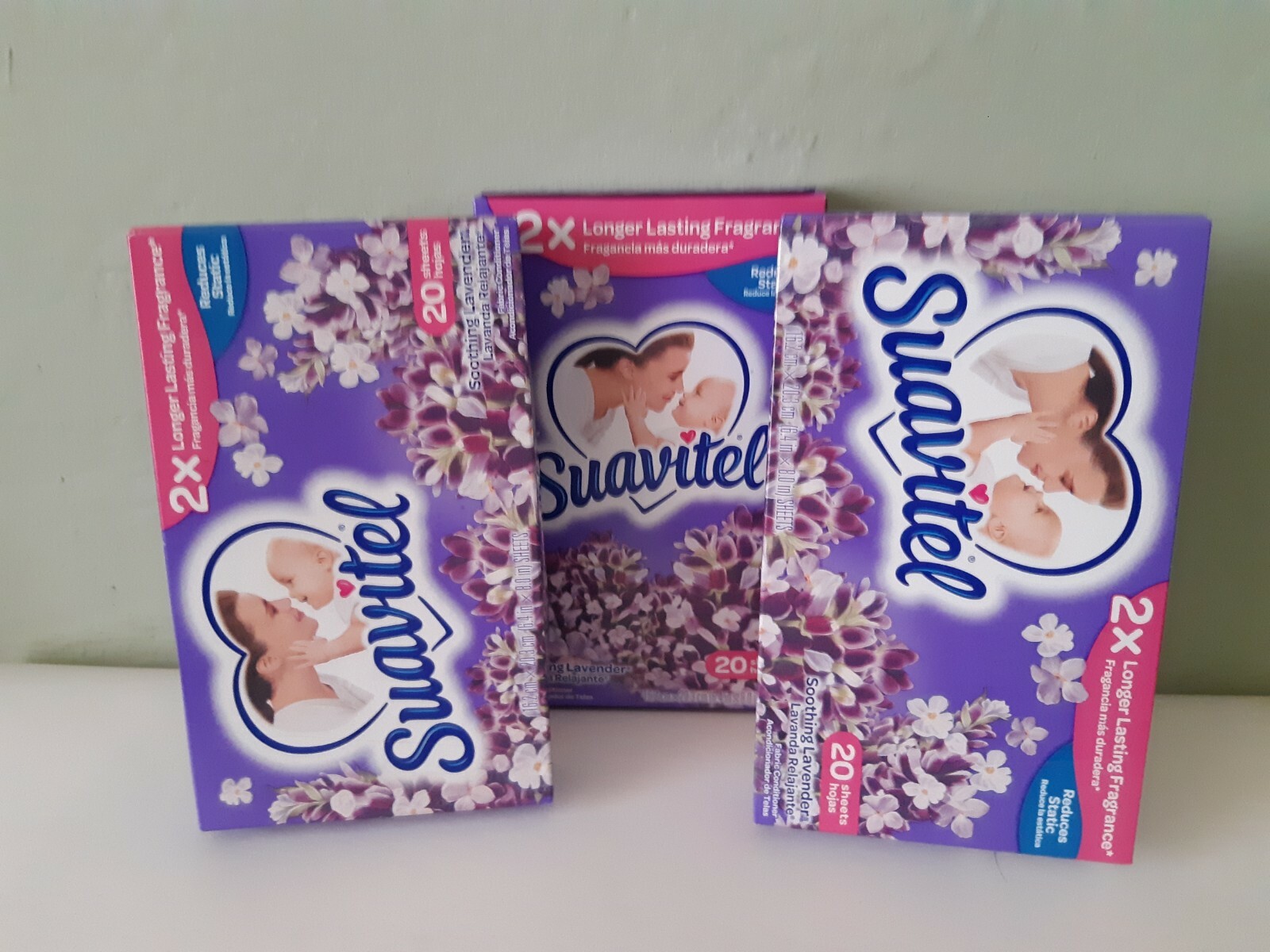 Suavitel Soothing Lavendar Dryer Sheets ( 18 sheets )(Lot Of 3).=54Sheets