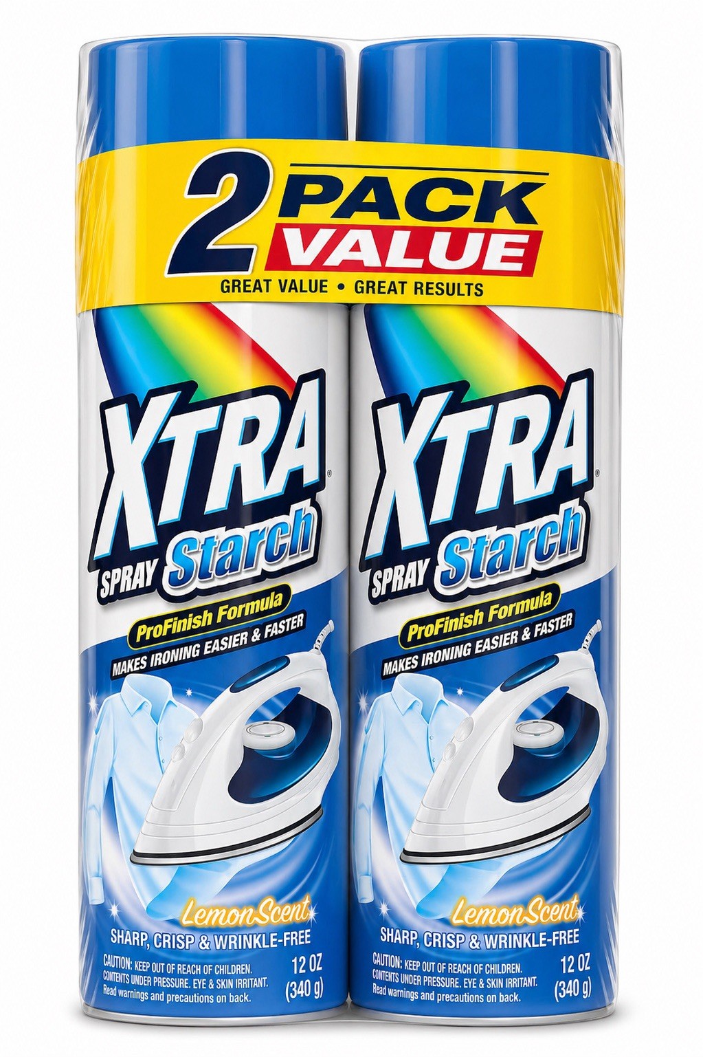 XTRA SPRAY STARCH LEMON SCENTED PRO FINISH FORMULA 12oz 2 PK 🔹