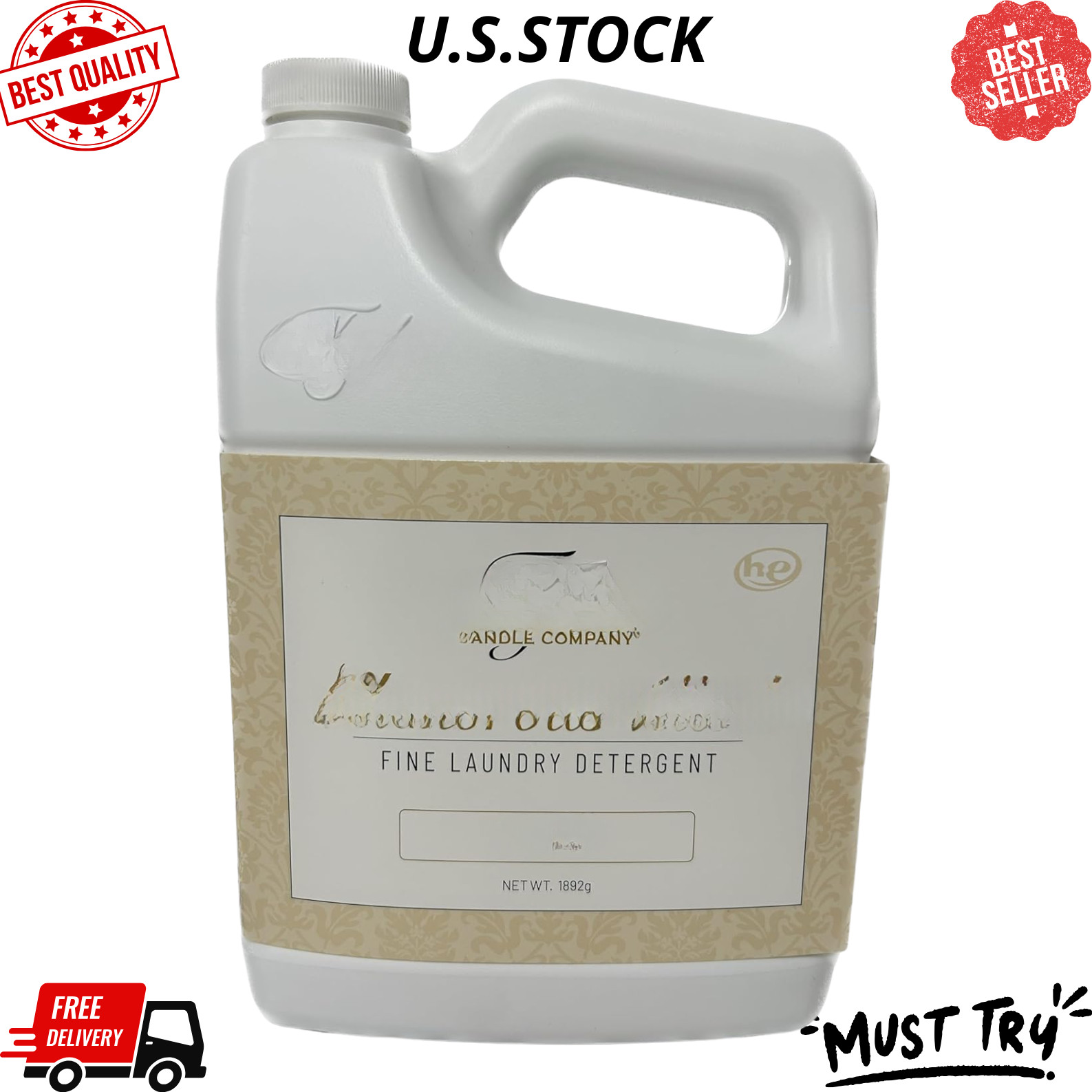 NEW Laundry Detergent Diva Scent 64 Fl Oz HE Safe Liquid Half Gallon