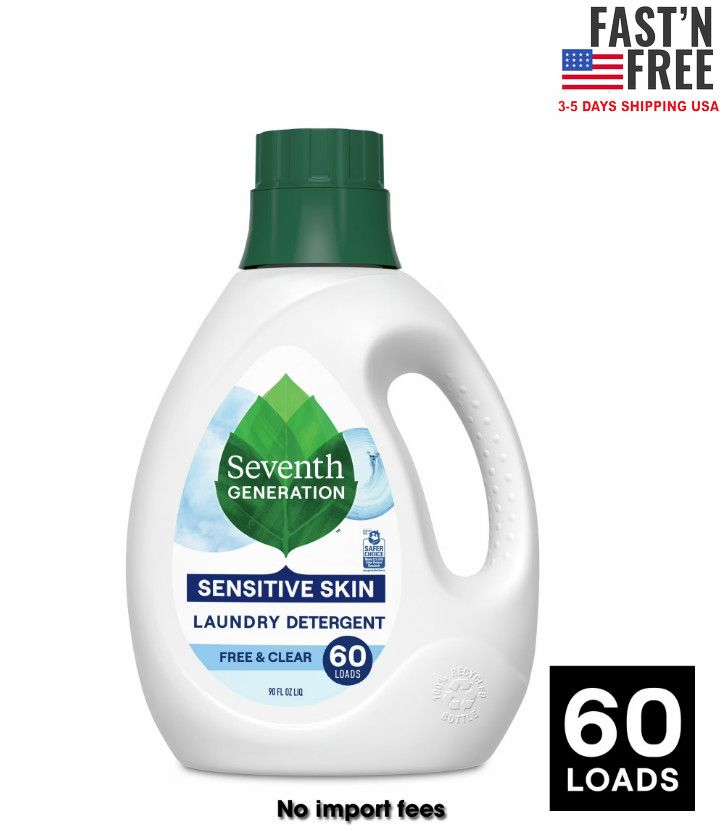 Seventh Generation Liquid Laundry Detergent Liquid, Floral Lavender, 90fl oz, 60