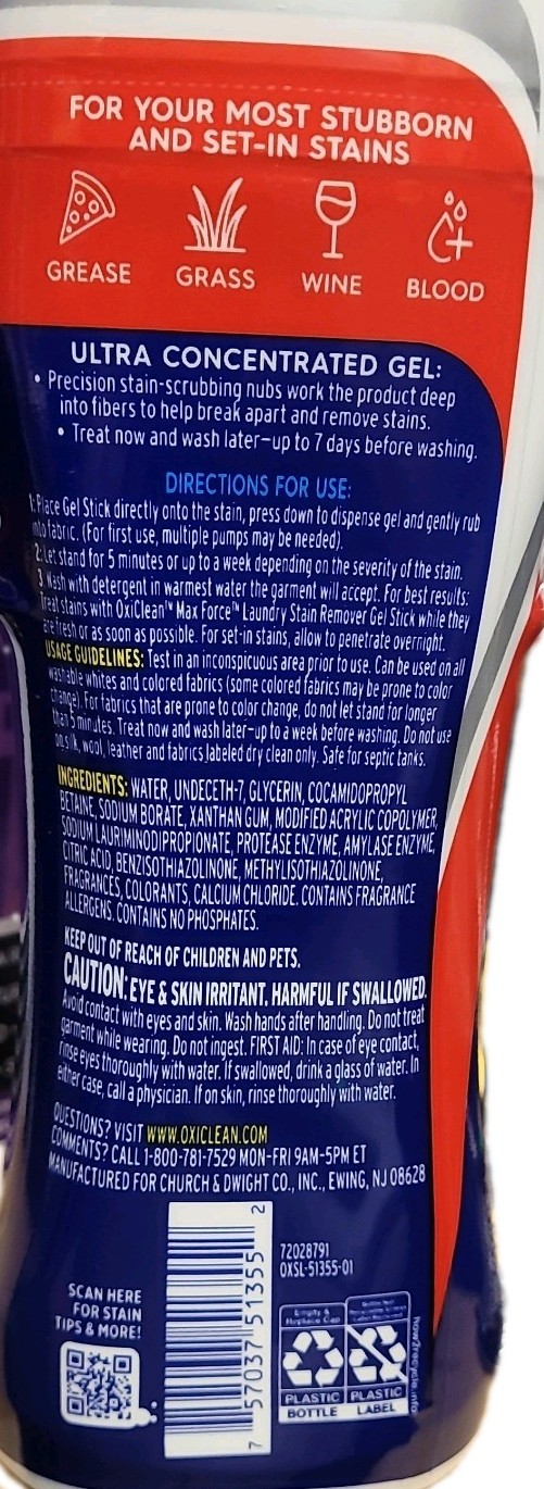 OxiClean Max Force Gel Stick – 6.2oz