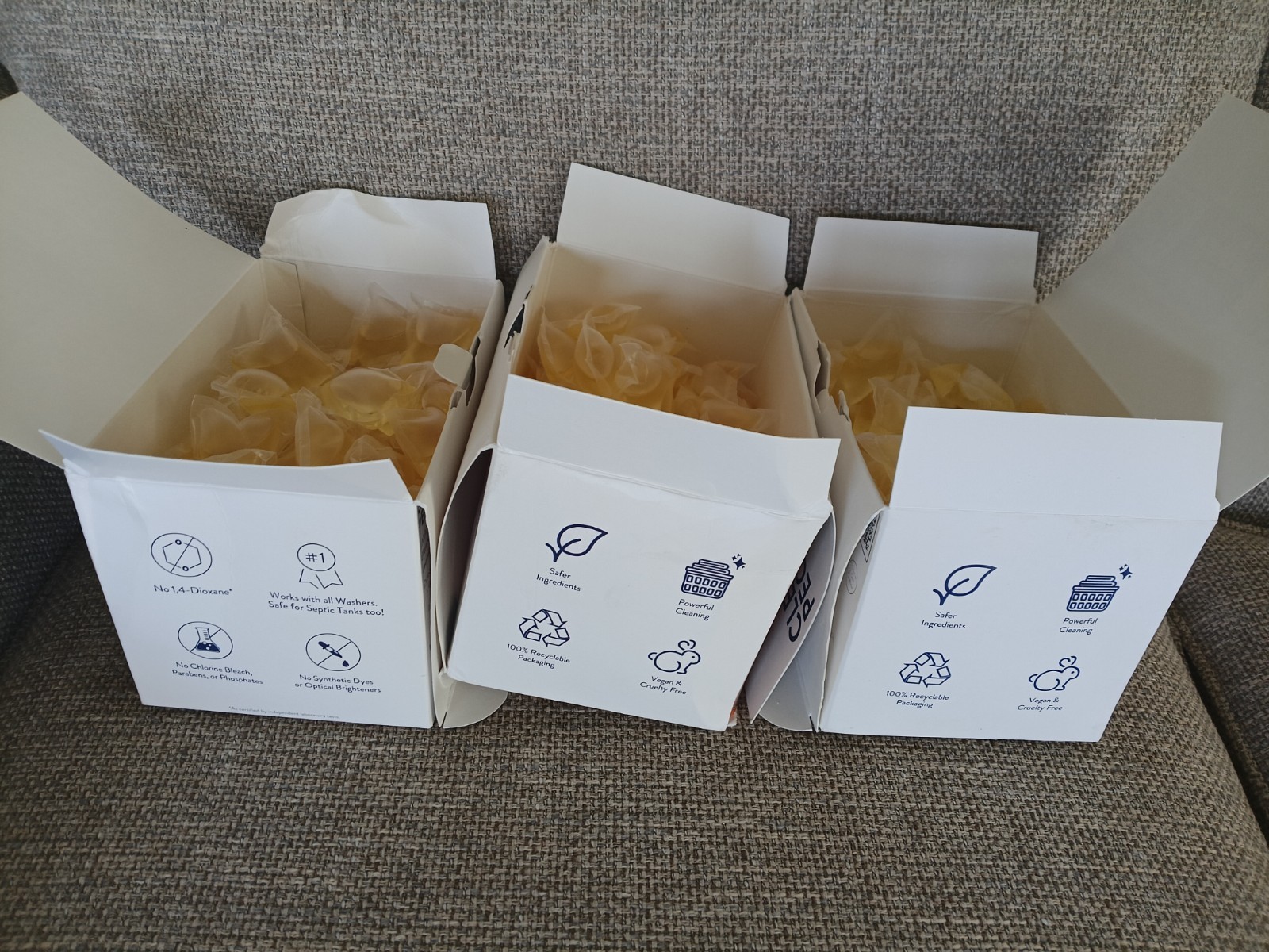 3 X The Clean People Laundry Det. Pods – 96 Loads – Fresh & Clean (Damaged Boxes