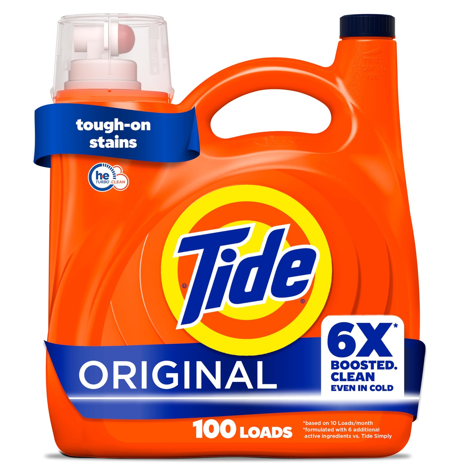 Liquid Laundry Detergent, Original Scent, 125 fl oz, 100 Loads, Boosted Clean…