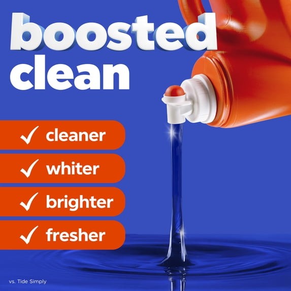 Tide Laundry Detergent Liquid with 6X Boosted Cleaning Power, Clean Breeze Scent