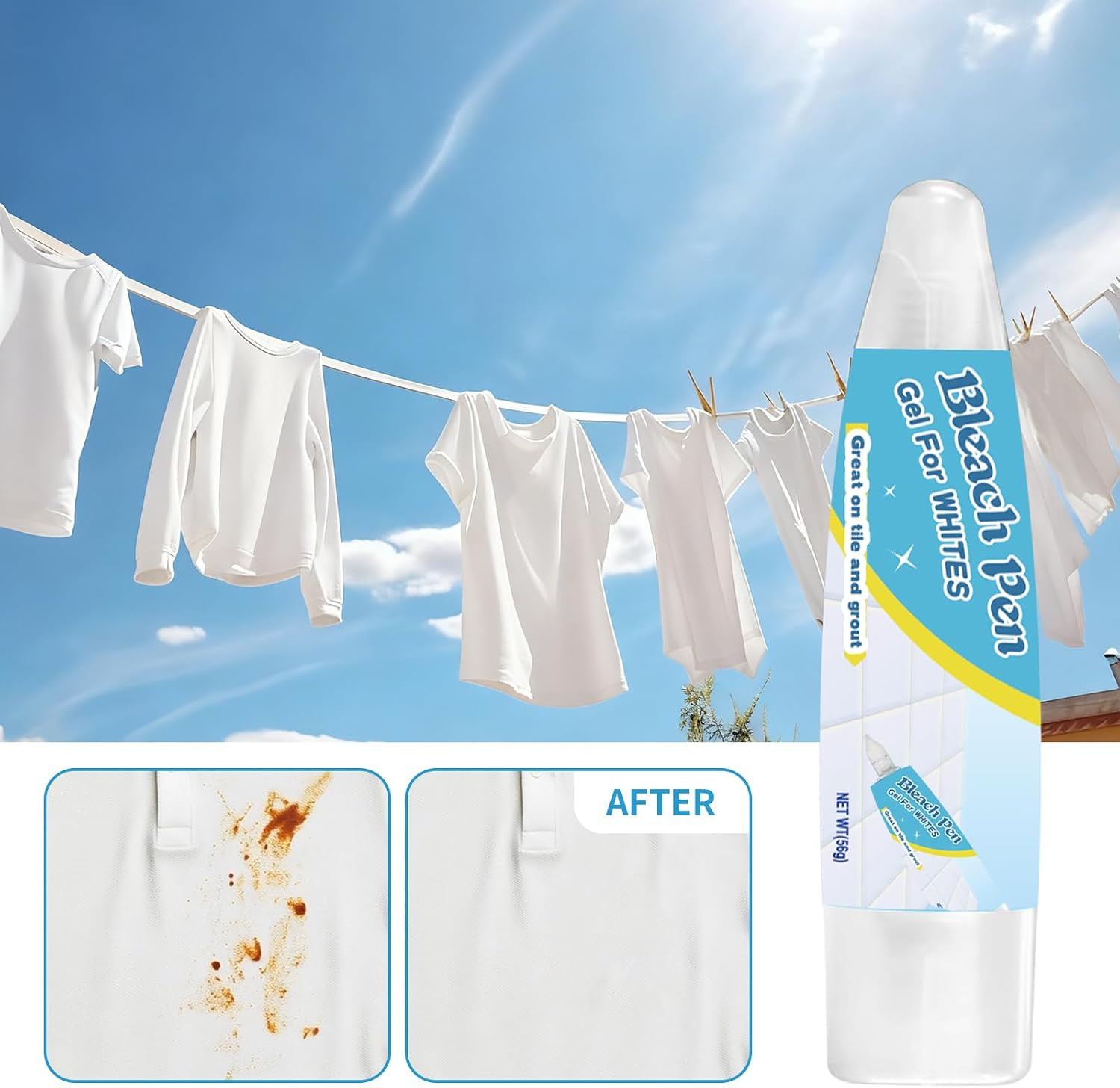 Bleach Pen for Clothing, Bleach Pen, Stain Remover Pen, Instant Travel Stain Cle