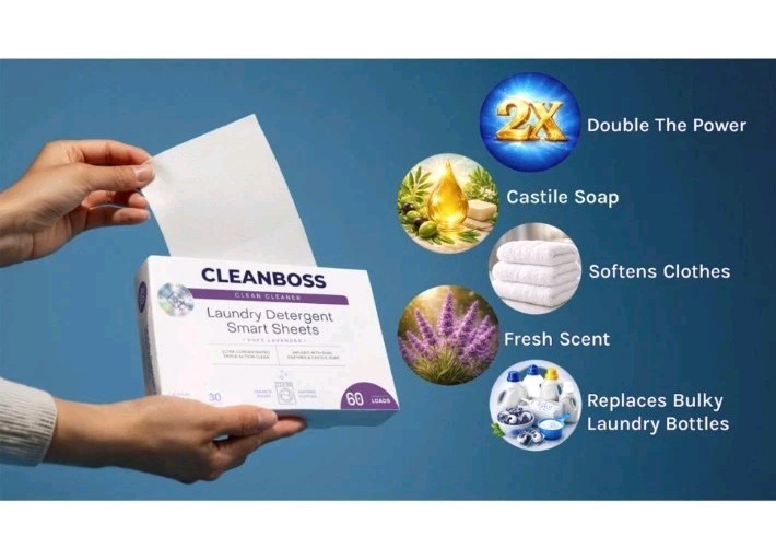 Clean Boss 2pk Powerful Laundry Smart Sheets: Up to 120 Loads-Coconut