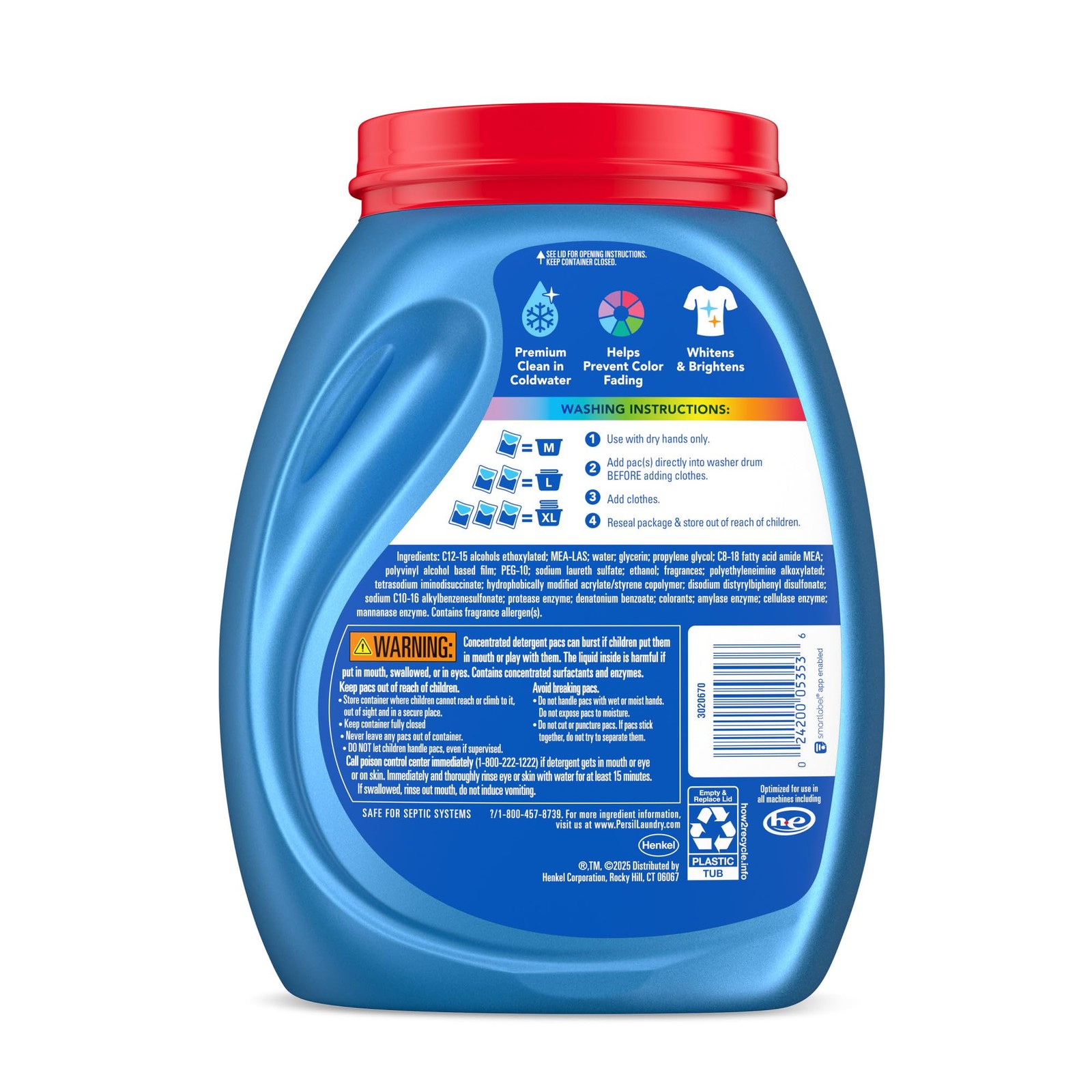 Persil Ultra Pacs Original Everyday Clean Laundry 100 Count (Pack of 1), Blue
