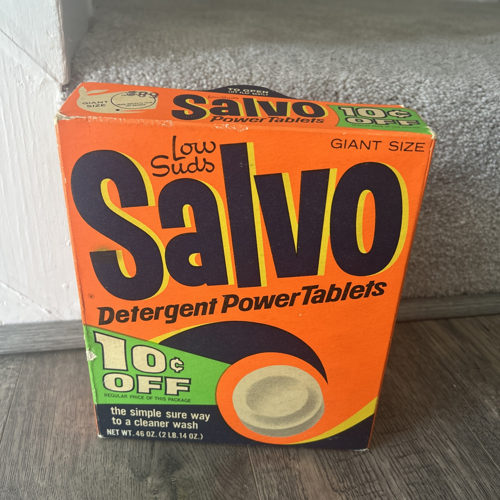 Vintage 1960’s Salvo Laundry Detergent Power Tablets Soap Giant 24 Tablets Rare