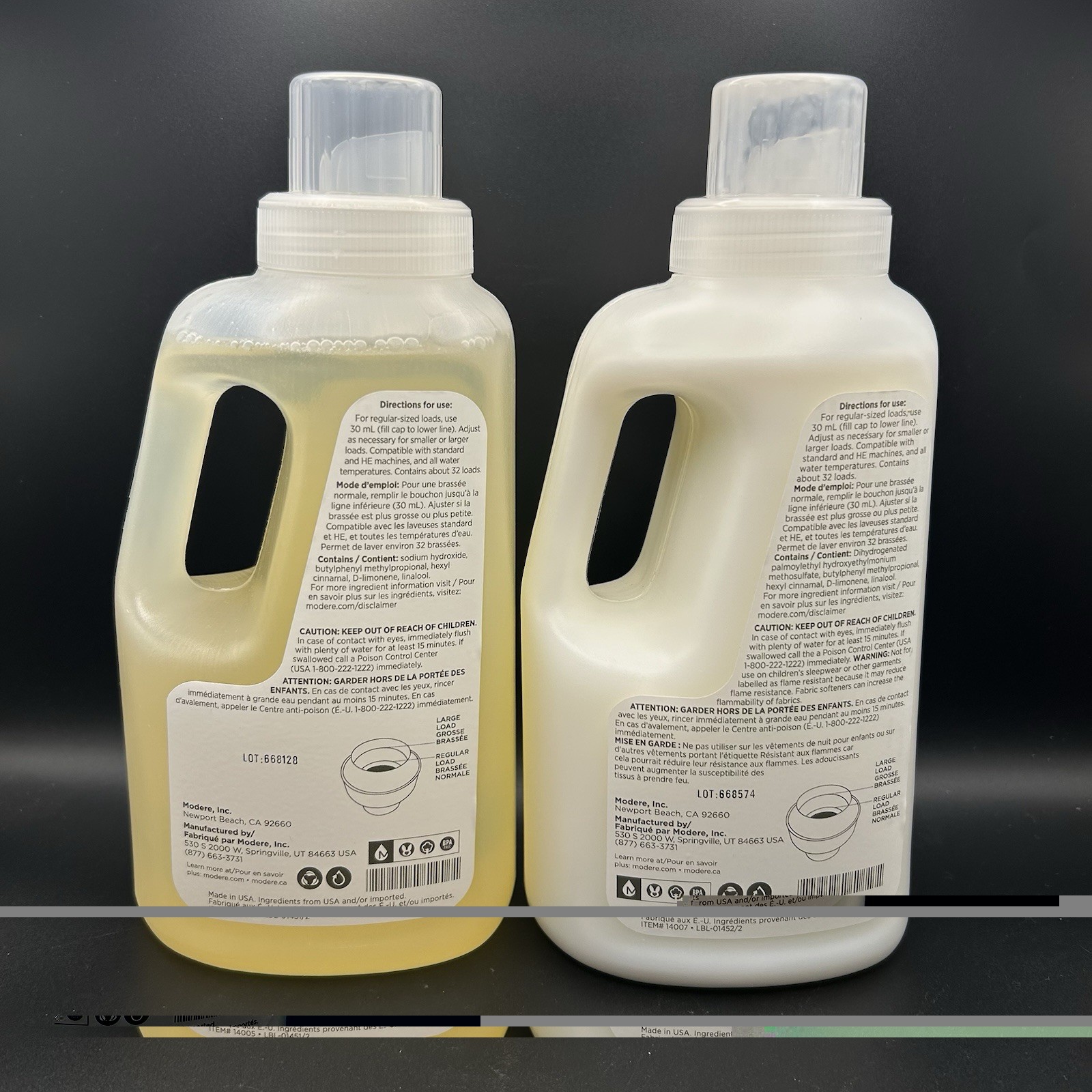 Modere Liquid Laundry Detergent and Fabric Softener Lot Soft Jasmine 31 oz New