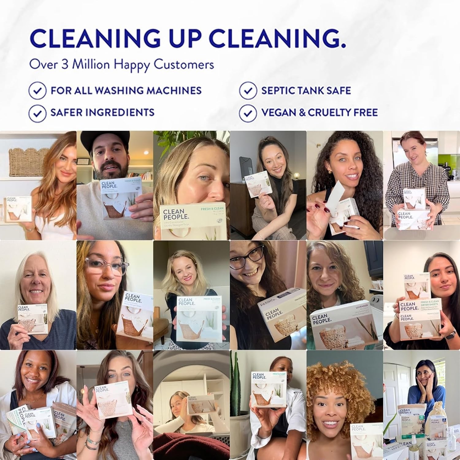 Clean People Laundry Detergent Sheets 32 Pack Fresh Scent