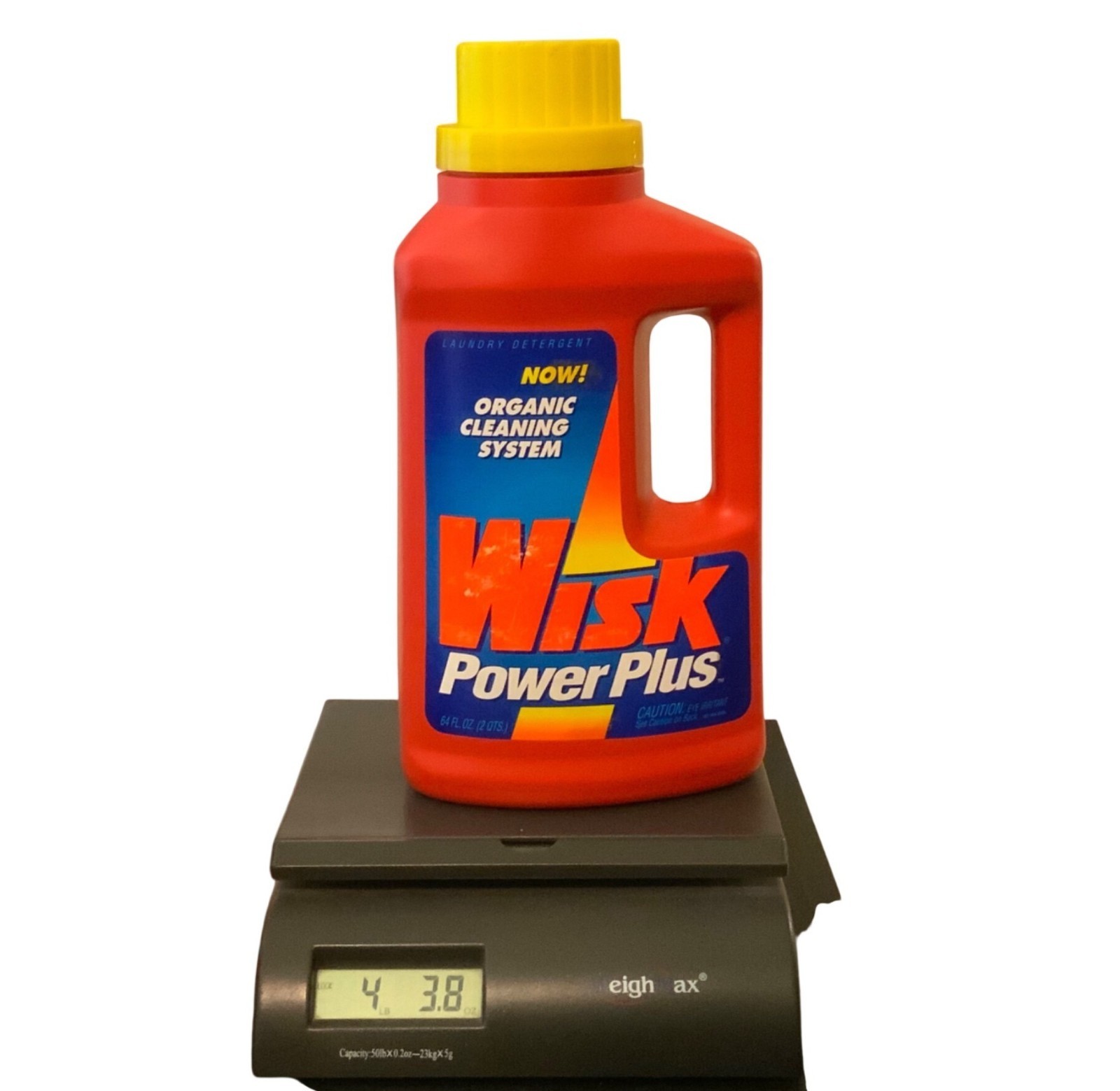 Wisk Power Plus Laundry Detergent 64 Fl Oz Red Bottle Organic Cleaning 1987 FULL