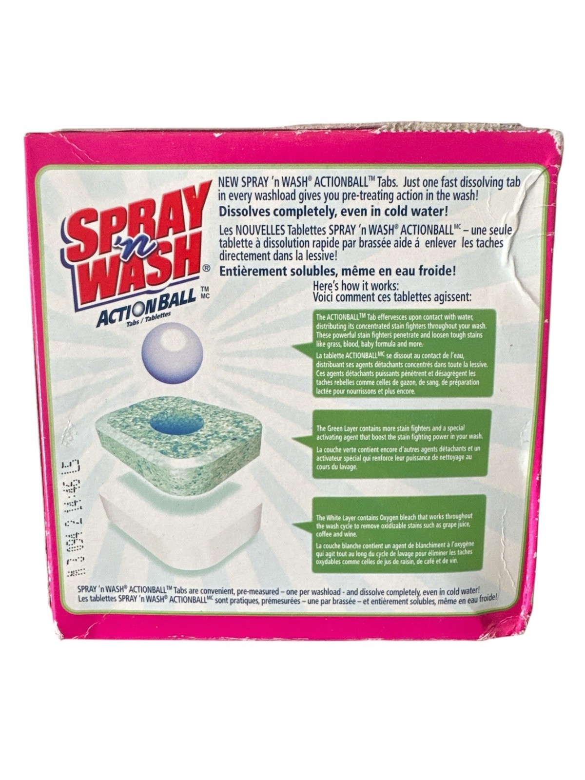 Spray n Wash Action Ball Tabs 13ct In Wash Laundry Stain Remover Old Stock New