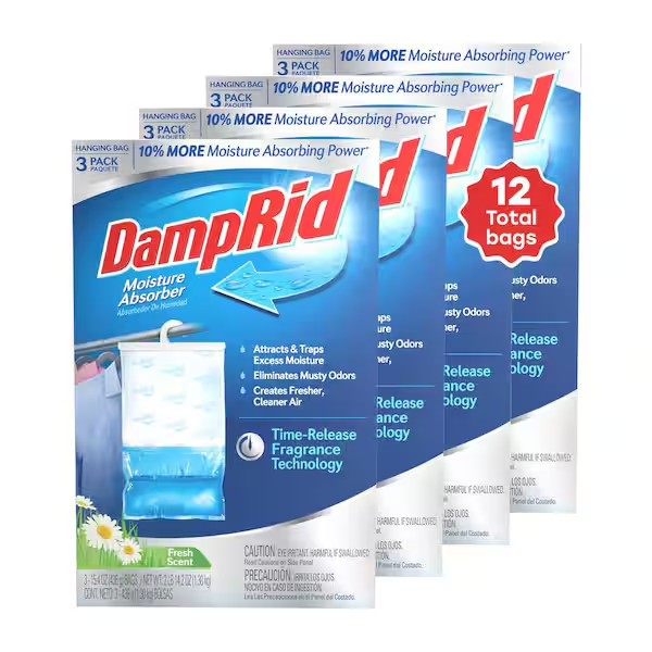 12-Pack DampRid 15.4 Oz. Fresh Scent Hanging Moisture Absorber, DampRid FG83FSSB