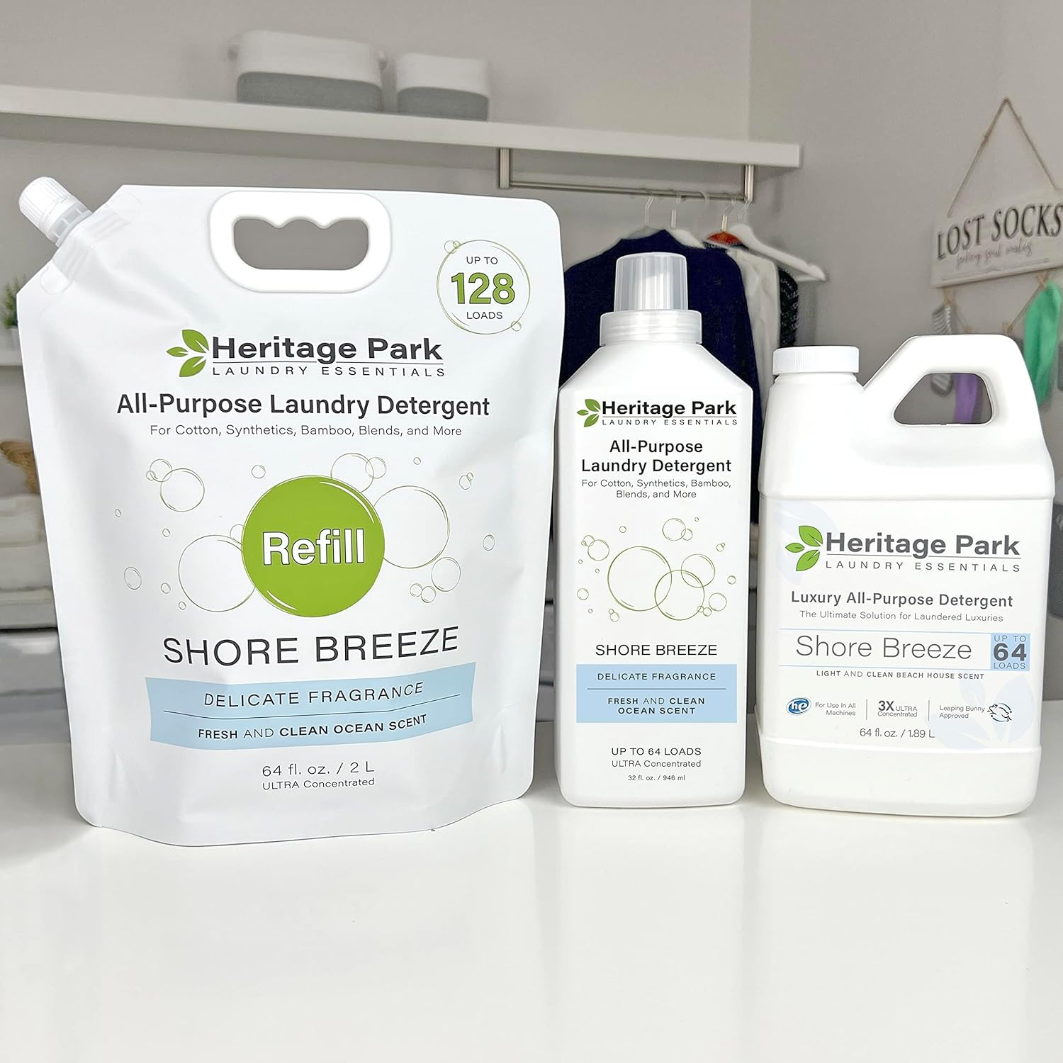 Heritage Park All-Purpose Shore Breeze, Lightly Scented, Ph-Neutral Laundry Dete