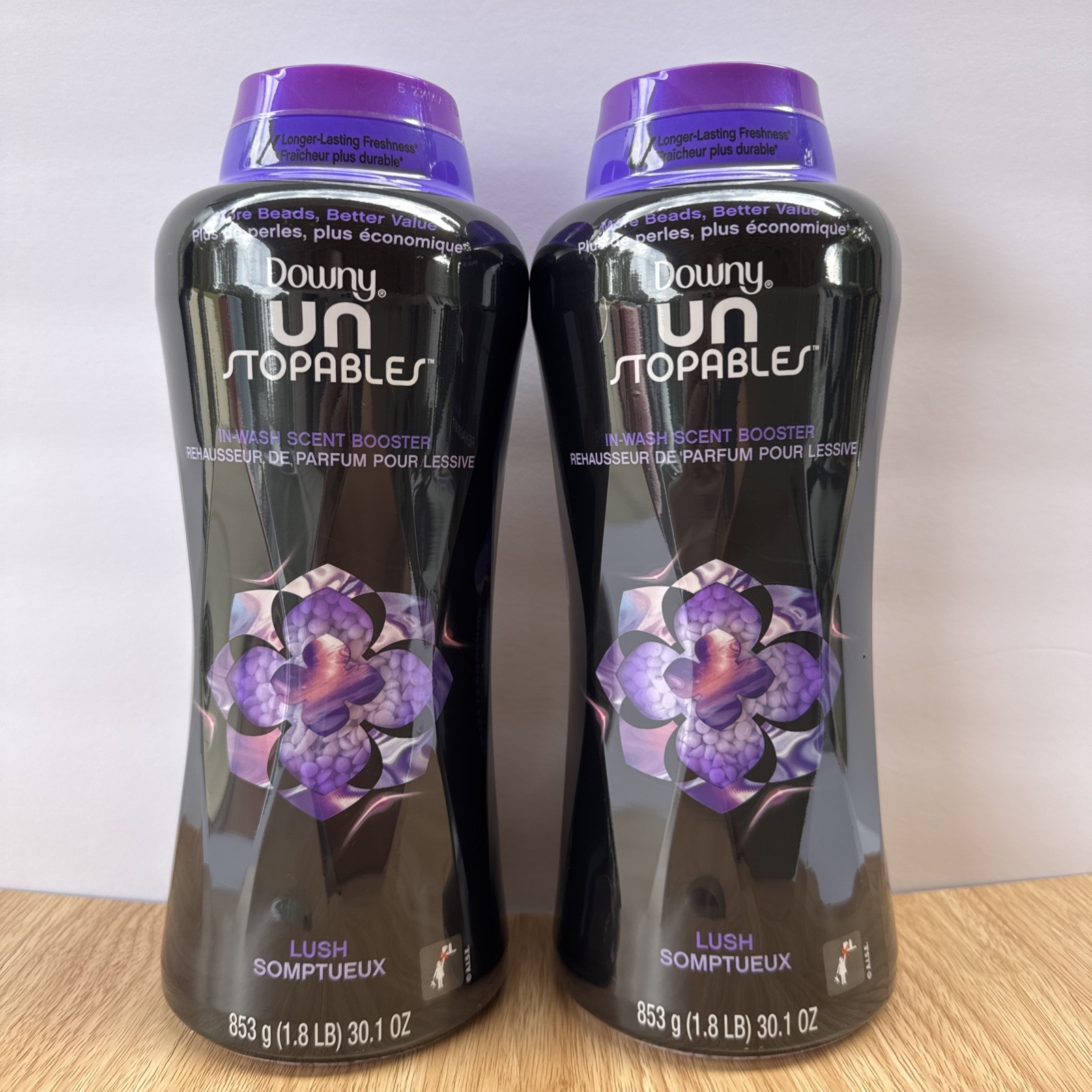 2x Downy Unstopables In Wash Scent Boosters 30.1 oz Each Lush Lavender Freshness