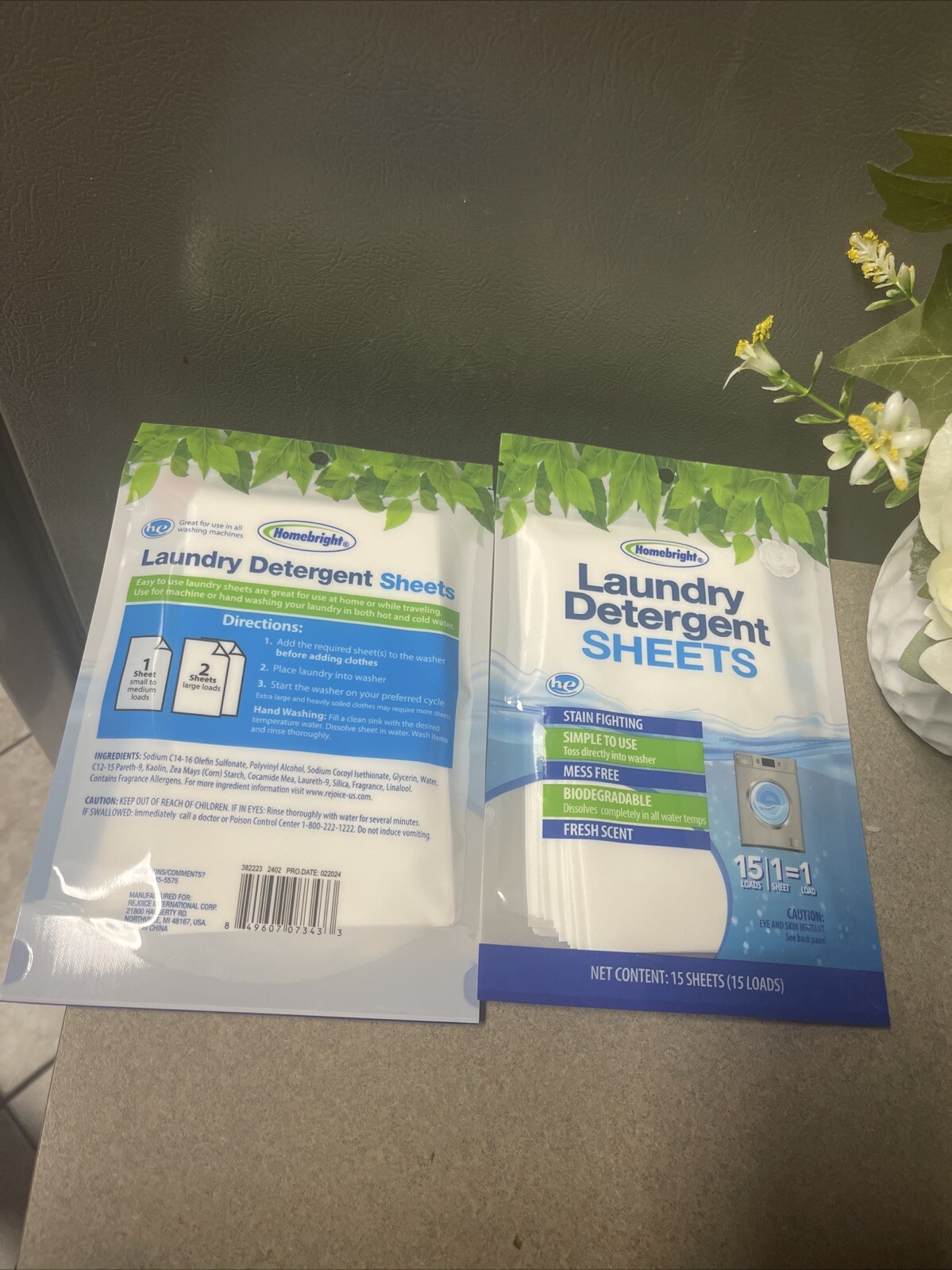 Homebright Laundry Detergent Sheets Home Traveleling 15 loads
