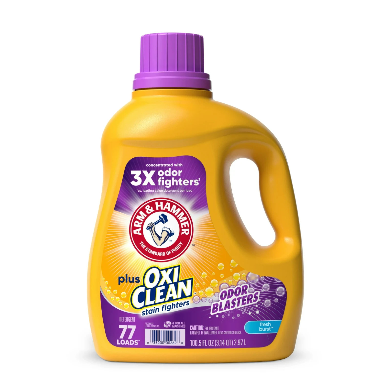 ARM & HAMMER Plus OxiClean Odor Blasters Liquid Laundry, 77 Loads, 100.5 Fl oz