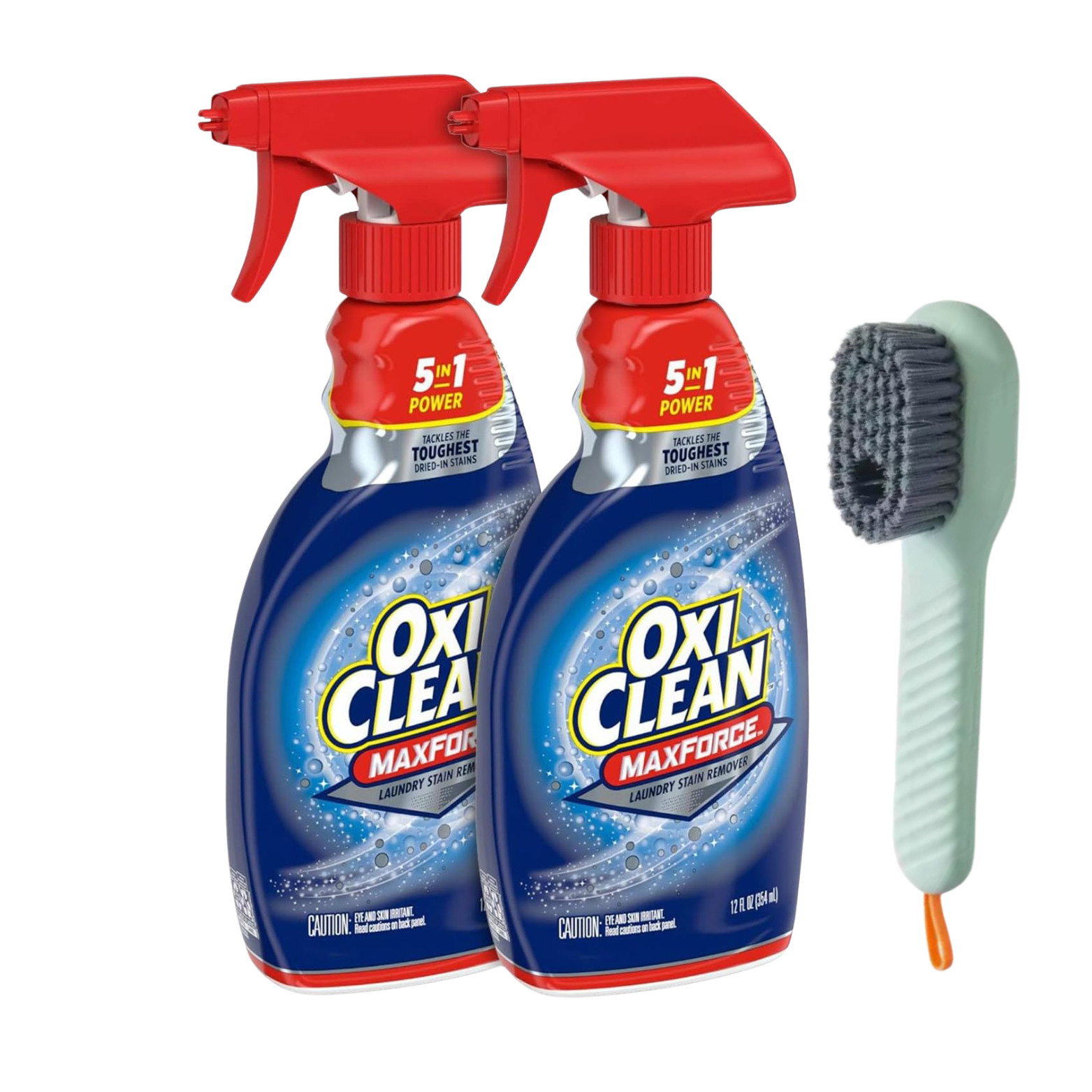 OxiClean 5 in 1Max Force Laundry Stain Remover Spray, 12 Fl. Oz, 2-Pack​ NEW