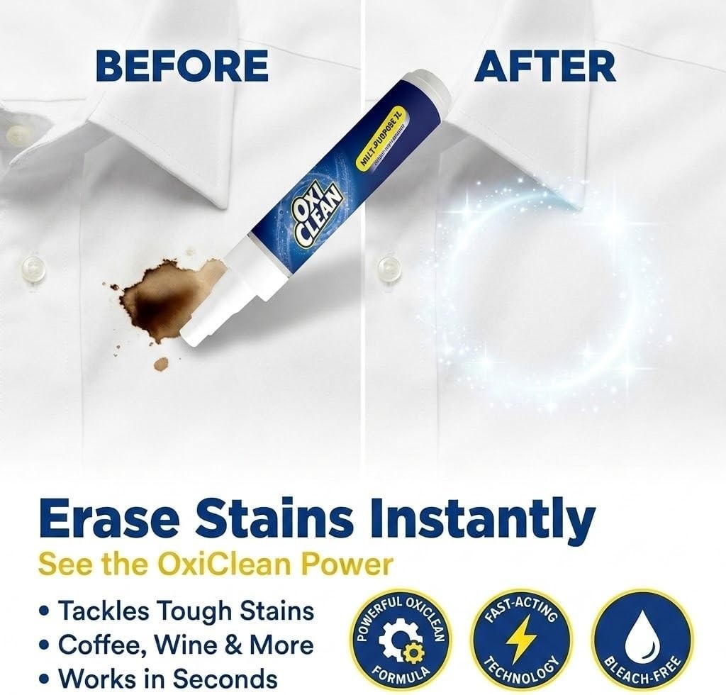 On The Go Stain Remover Pen, 0.74 Fl Oz – Instant Travel Stain Cleaner for Cl…