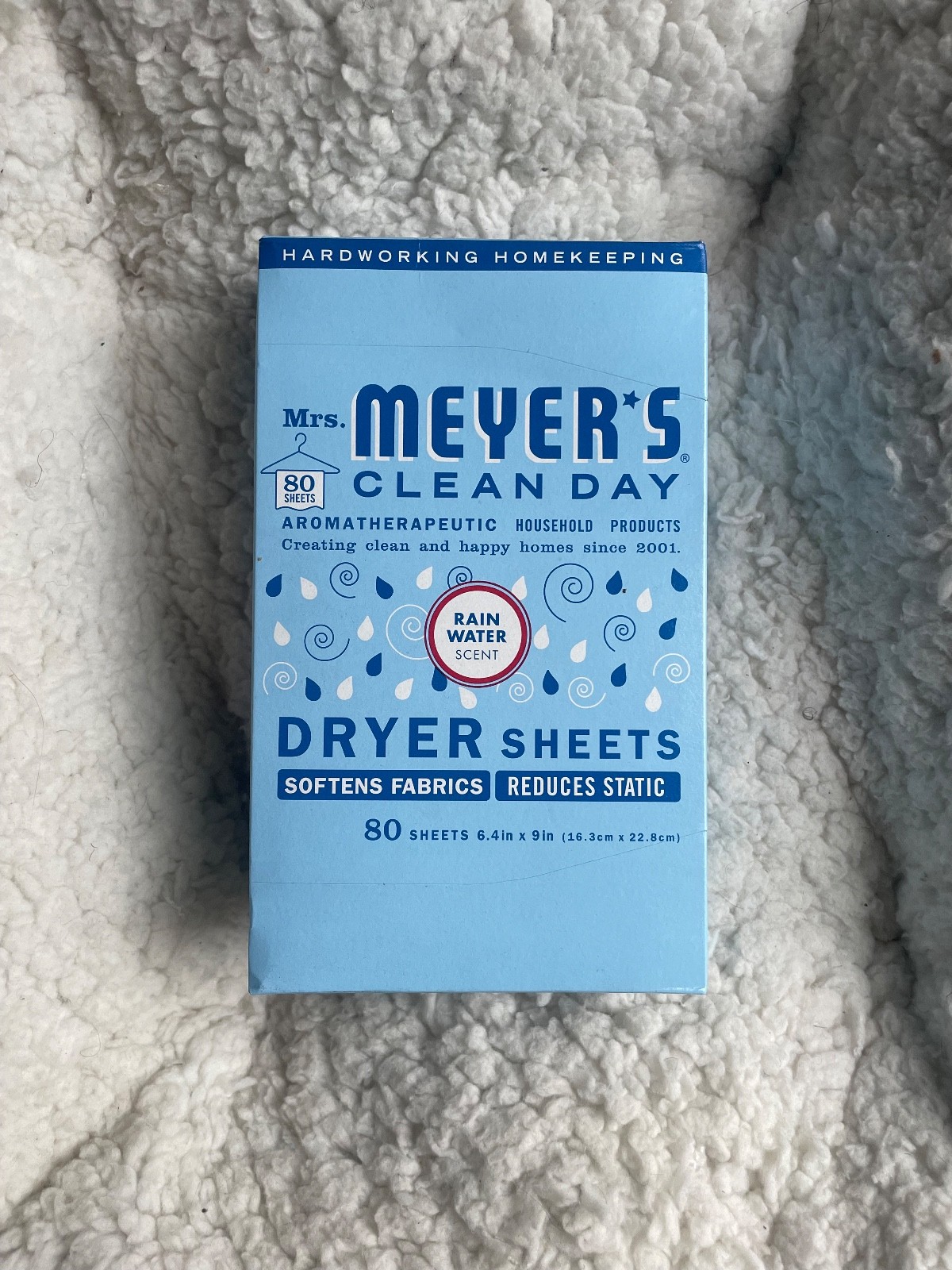 3 PACK – Mrs Meyers Clean Day Dryer Sheets Rain Clean Scent – 240 Ct