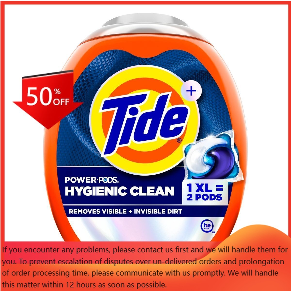 Tide Original Hygienic Clean Deep Cleaning Concentrated Power Pods 45 Pacs- 66oz