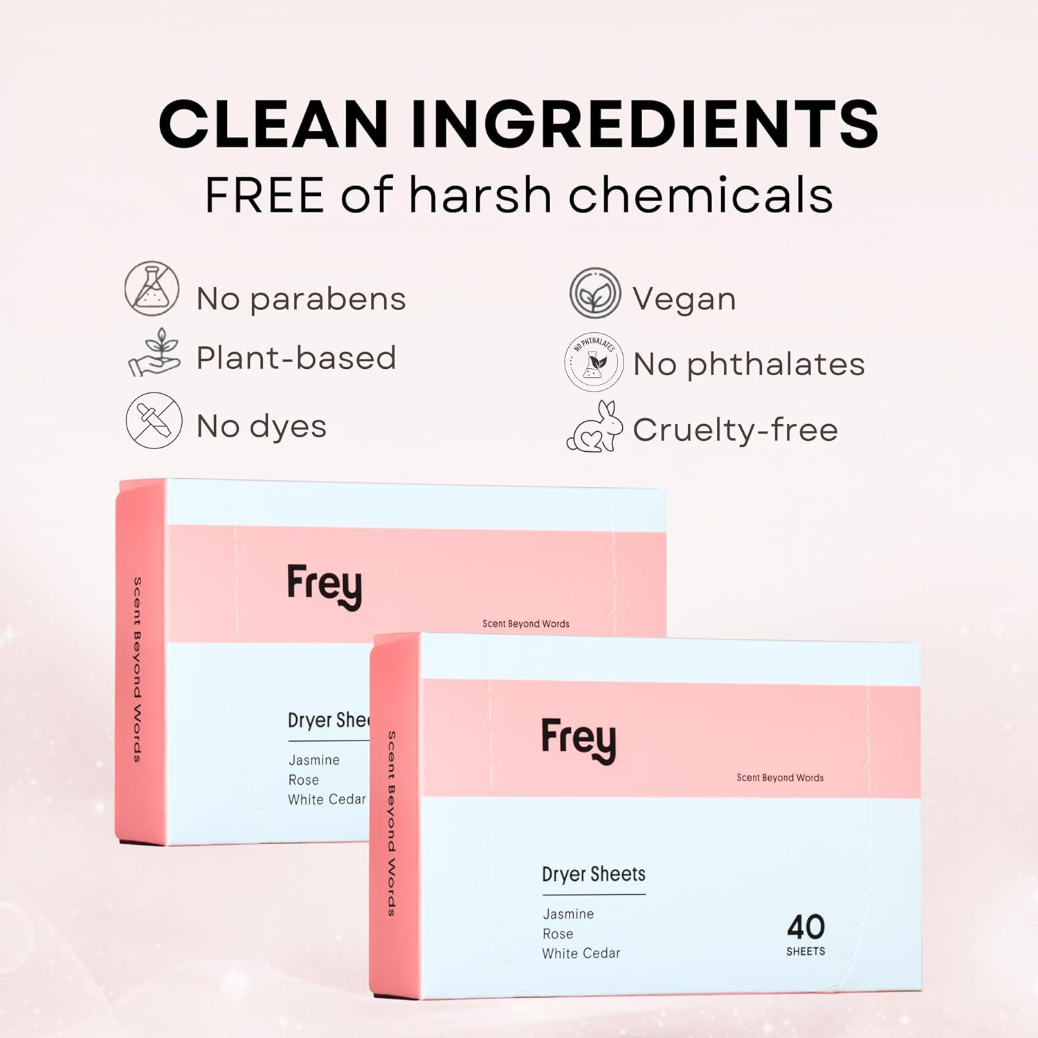 FREY Naturally Scented Dryer Sheets | Eco Friendly Fabric Softener for Static Co