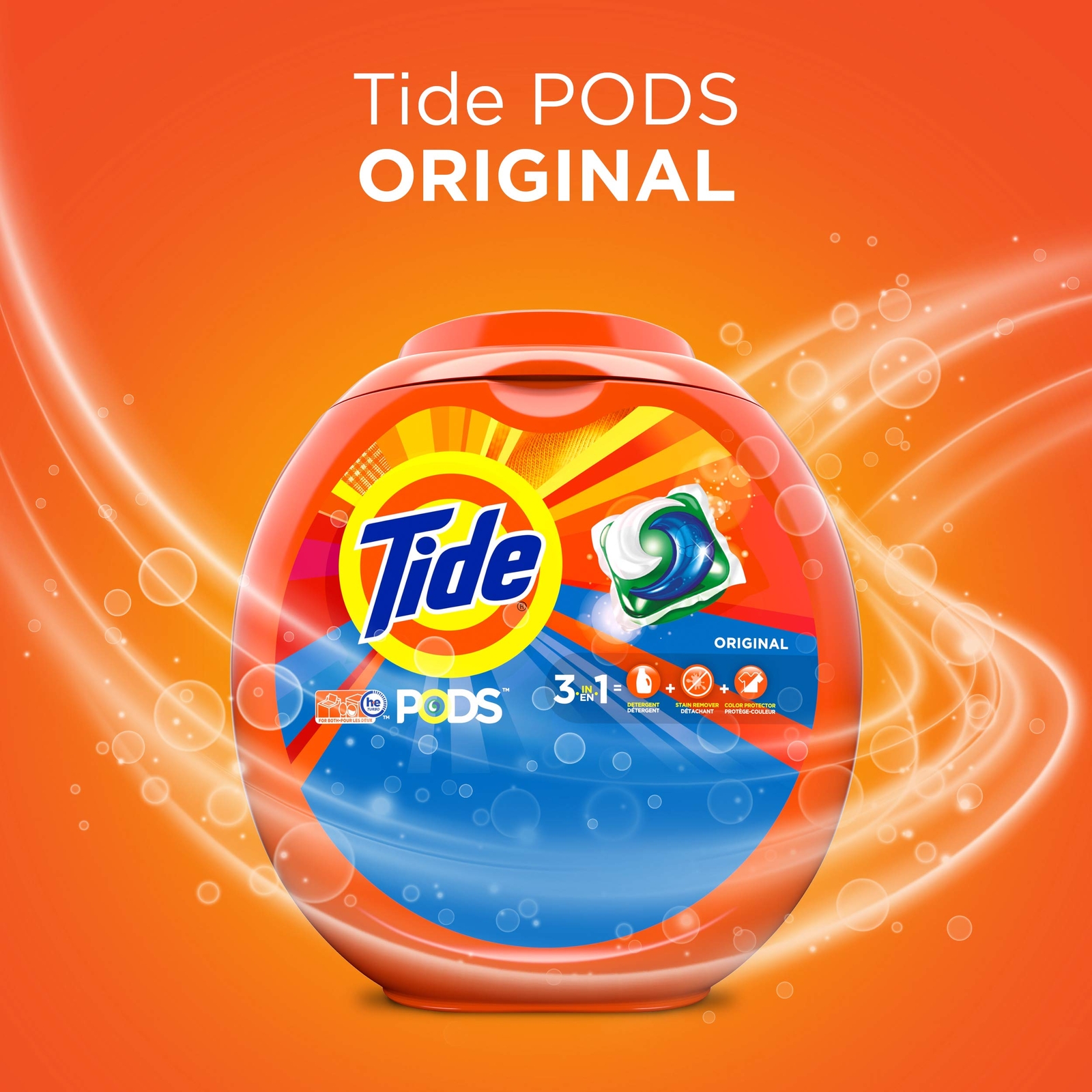 Tide PODS Laundry Detergent Pacs 42 Count Extra Stain Odor Fighter Original S…