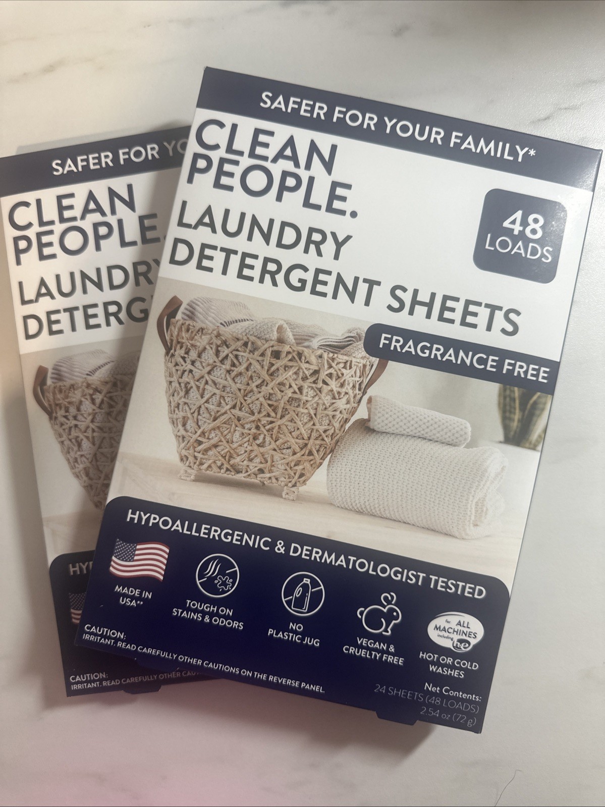 Clean People Laundry Detergent Sheets, Fragrance Free, 48 Loads (pack of 2)