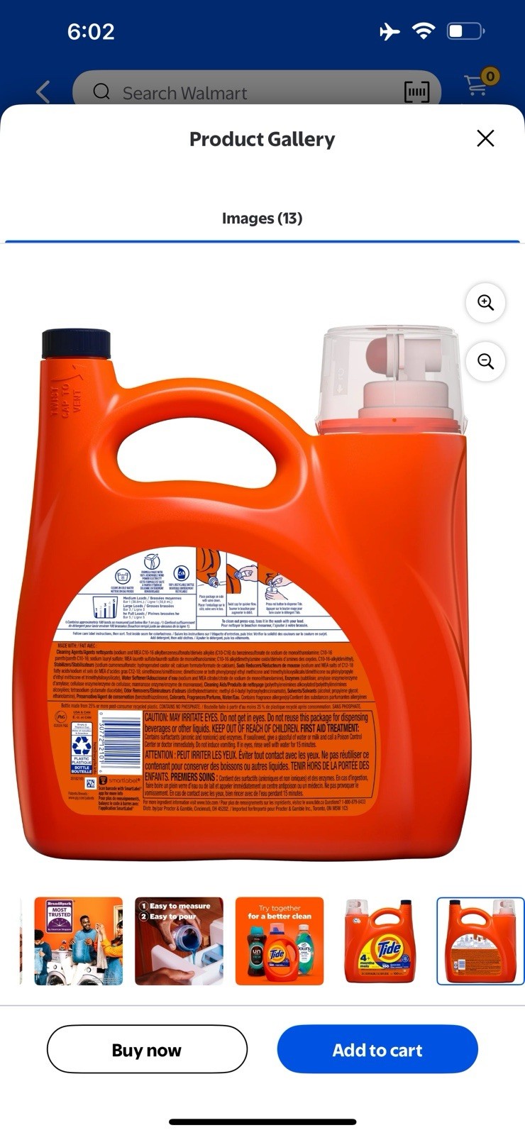 Tide Laundry Detergent Liquid, Original Scent, 132 fl oz, 100 Loads, HE Compatib