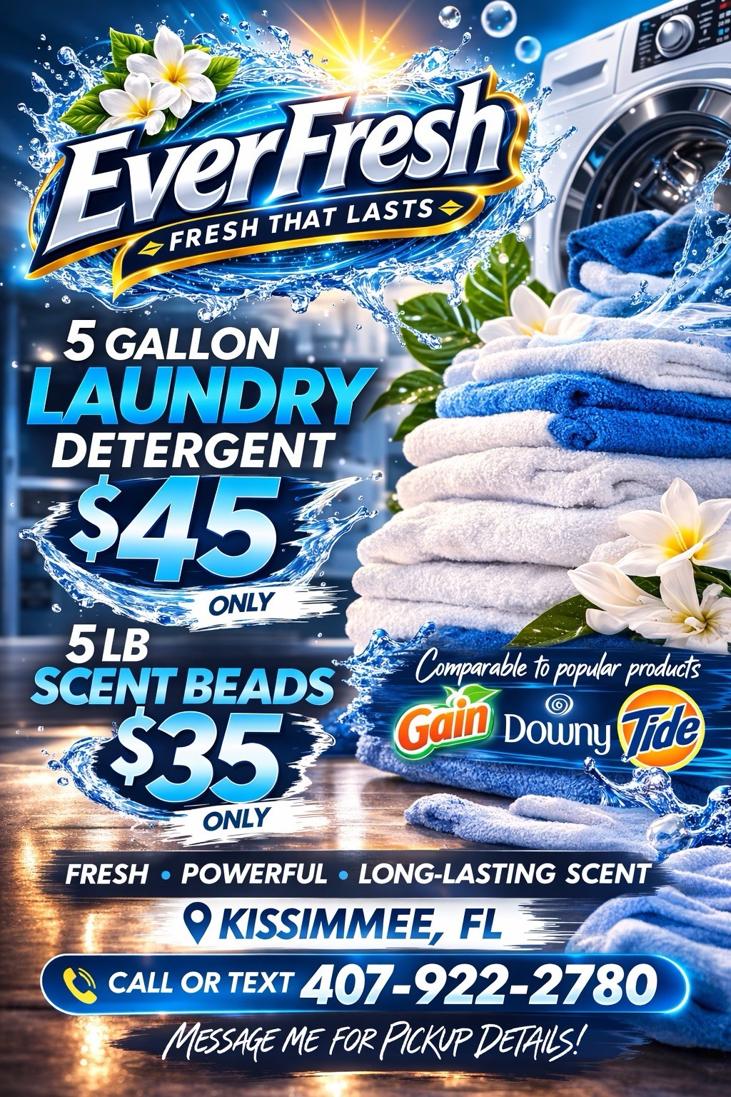 EverFresh 5 Gallon Liquid Laundry Detergent Fresh Scent Powerful Long-Lasting