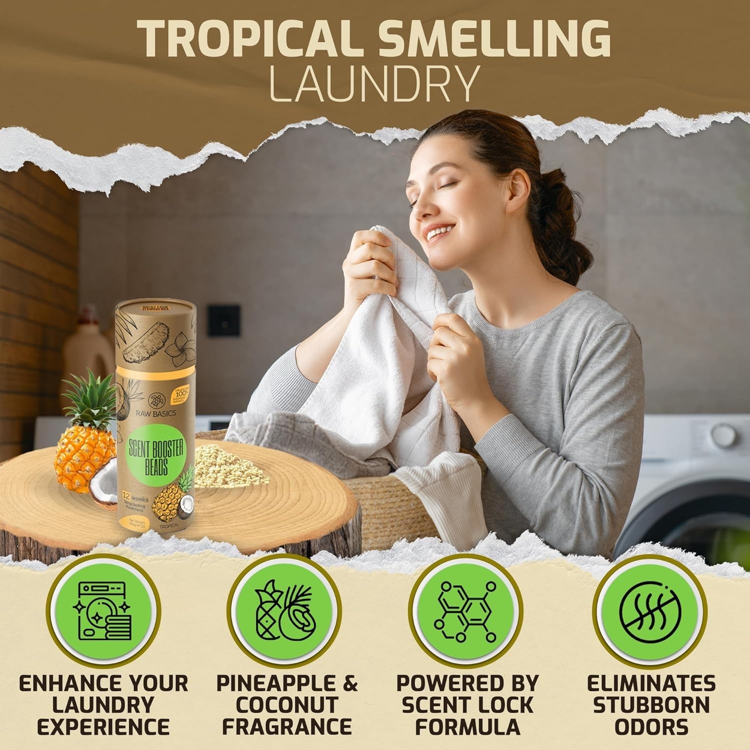 Laundry Scent Boosters, Tropical Aroma – Washer Beads and Deodorizer Supplies –