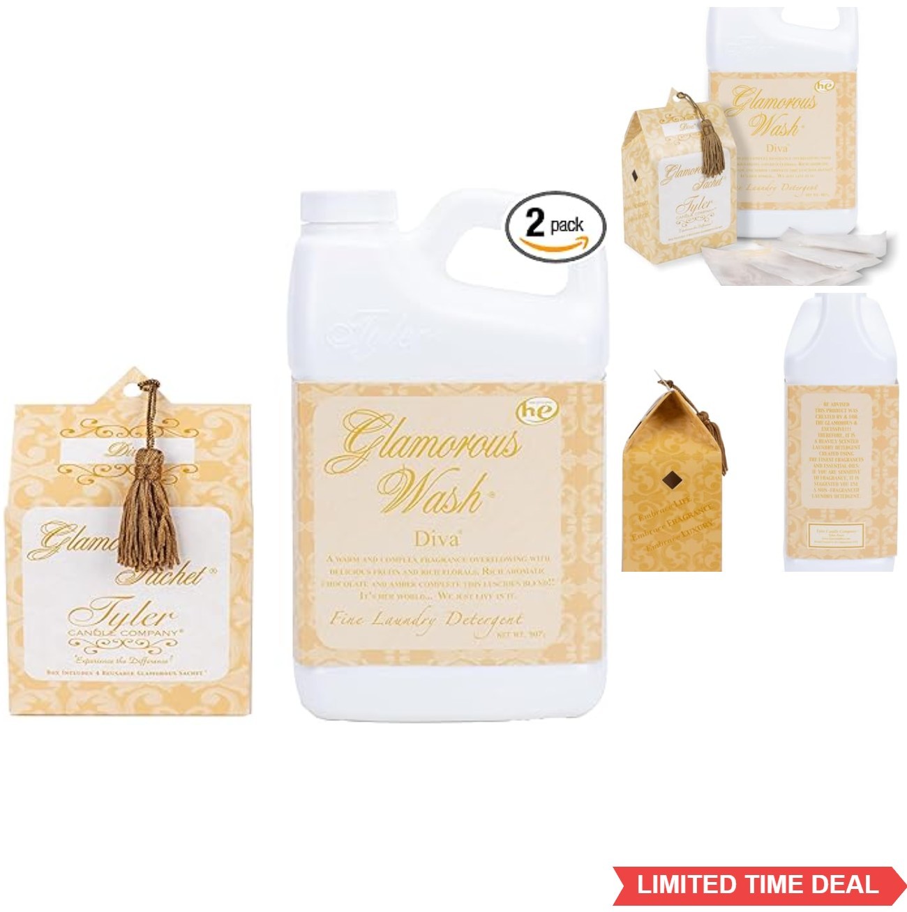 Liquid Laundry Detergent Diva Scent 32 Ounce 907 Grams Concentrated Dye Free
