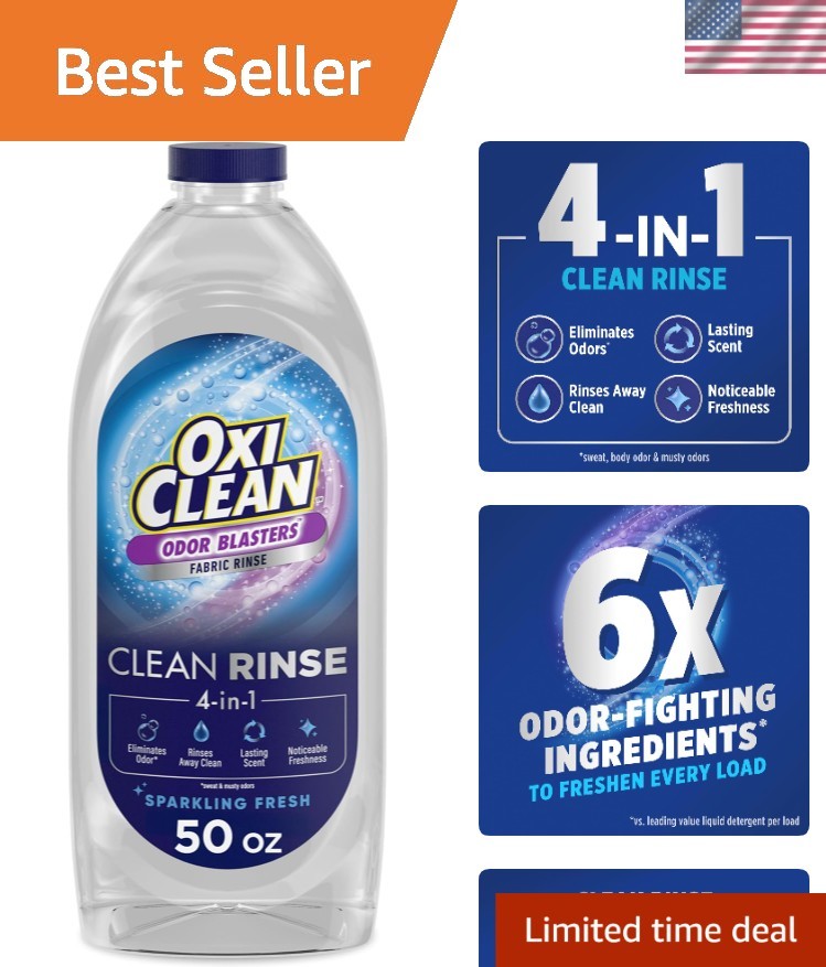 Odor Blasters Fabric Rinse – 4-in-1, 50 fl oz, Sparkling Fresh Odor Eliminator