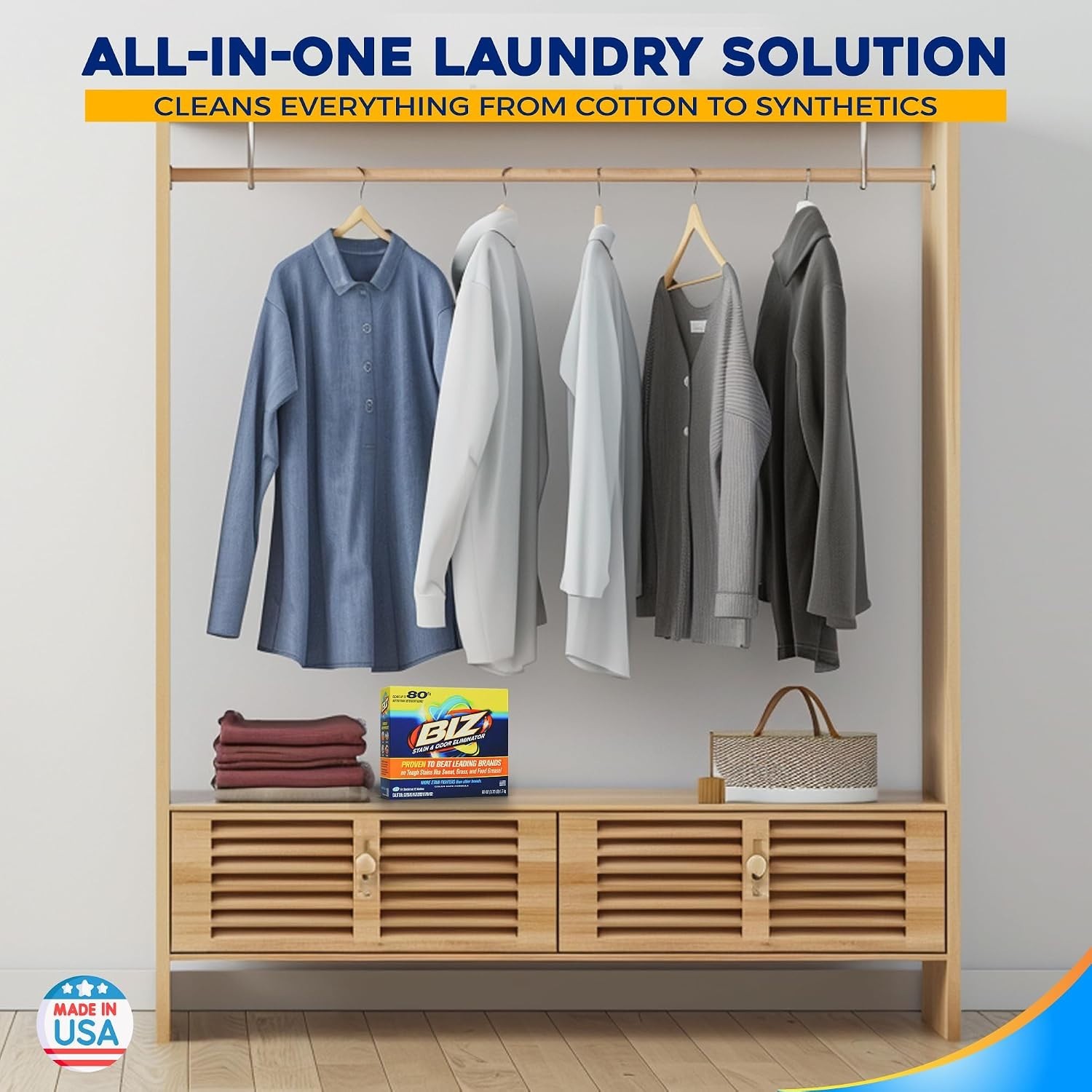 BIZ Laundry Powder Booster 60 oz Pack of 2 Stain Remover HE Safe Chlorine Free