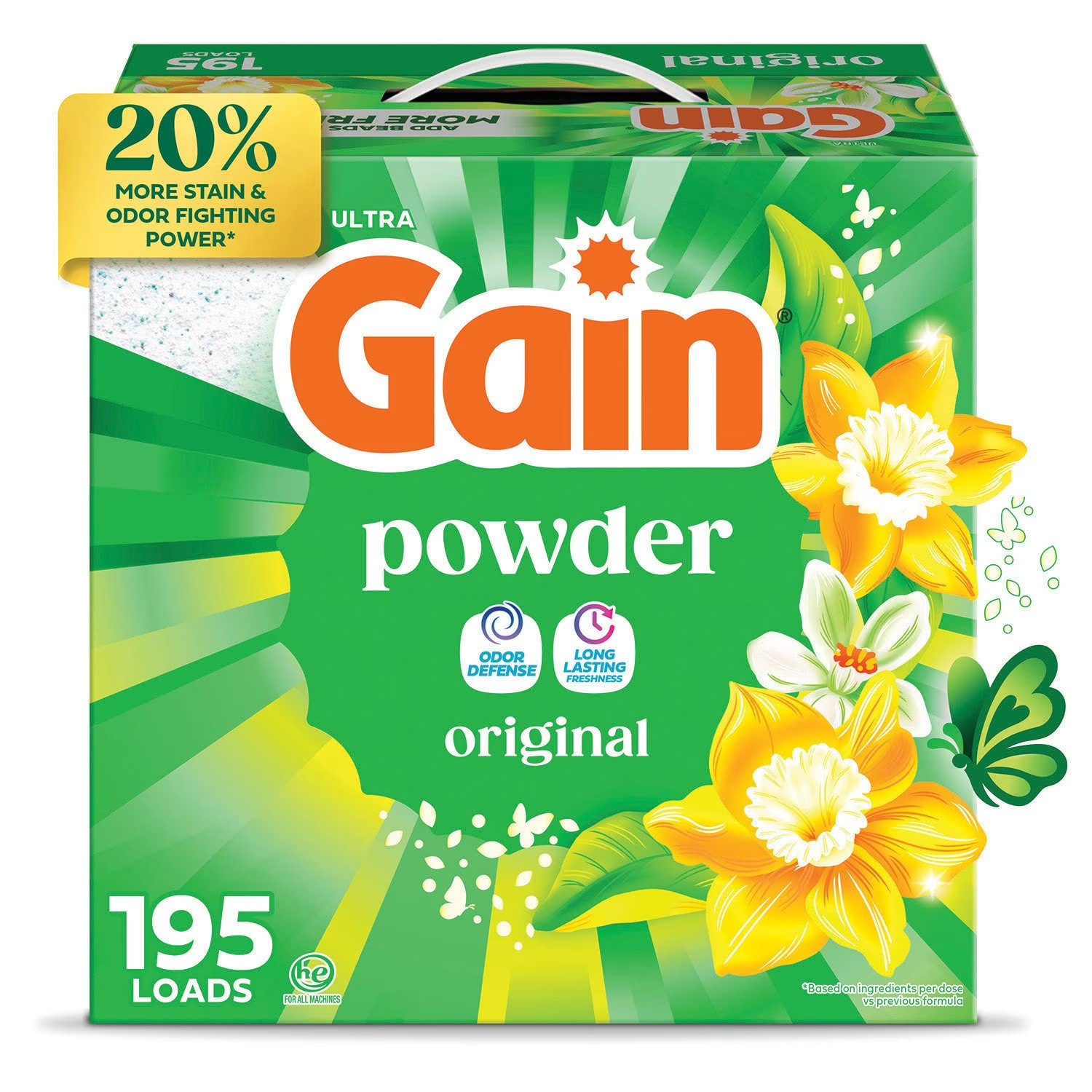 Gain Powder Laundry Detergent, Original, 195 loads, 180 oz