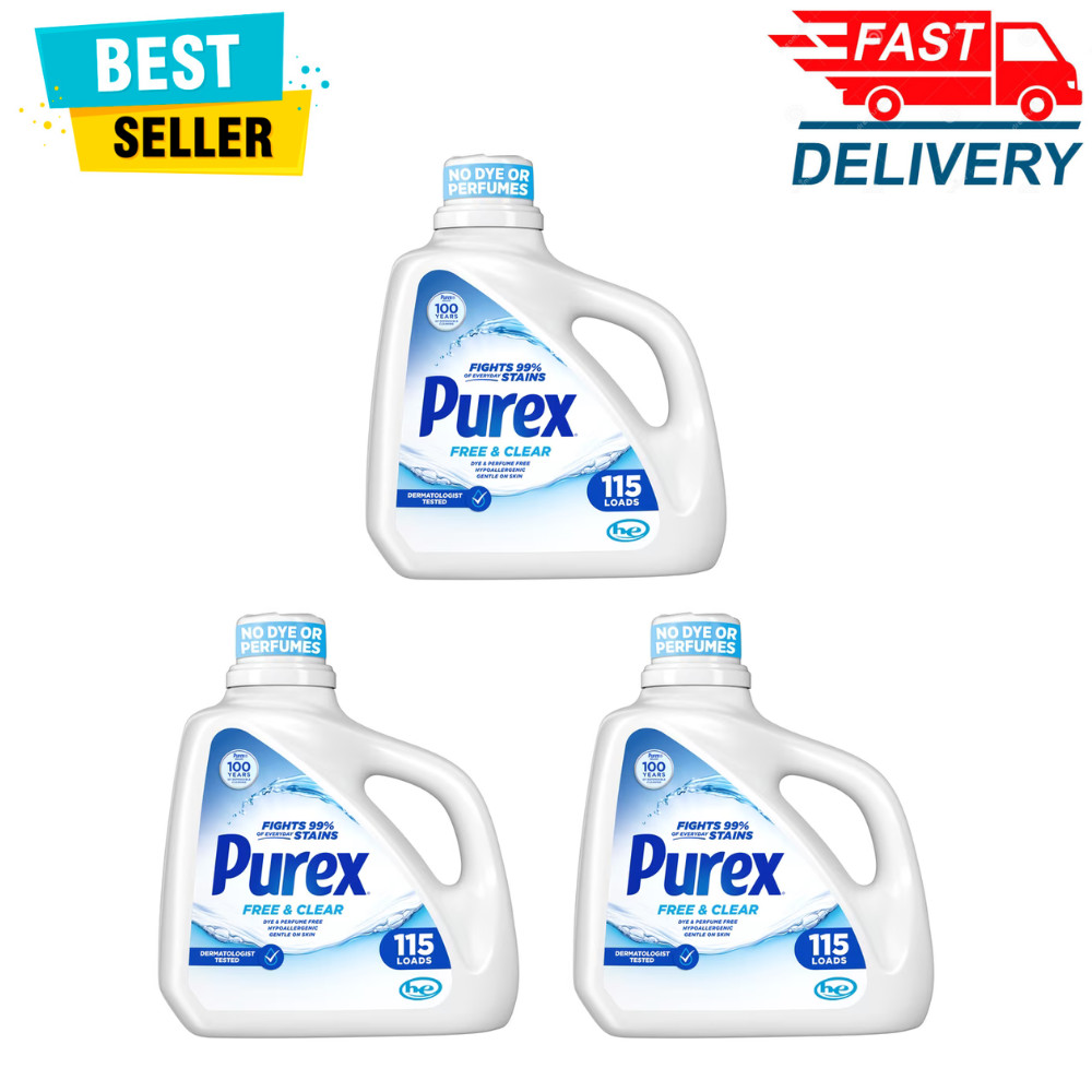 New Purex Free & Clear Liquid Laundry Detergent for Sensitive Skin, 150 fl oz