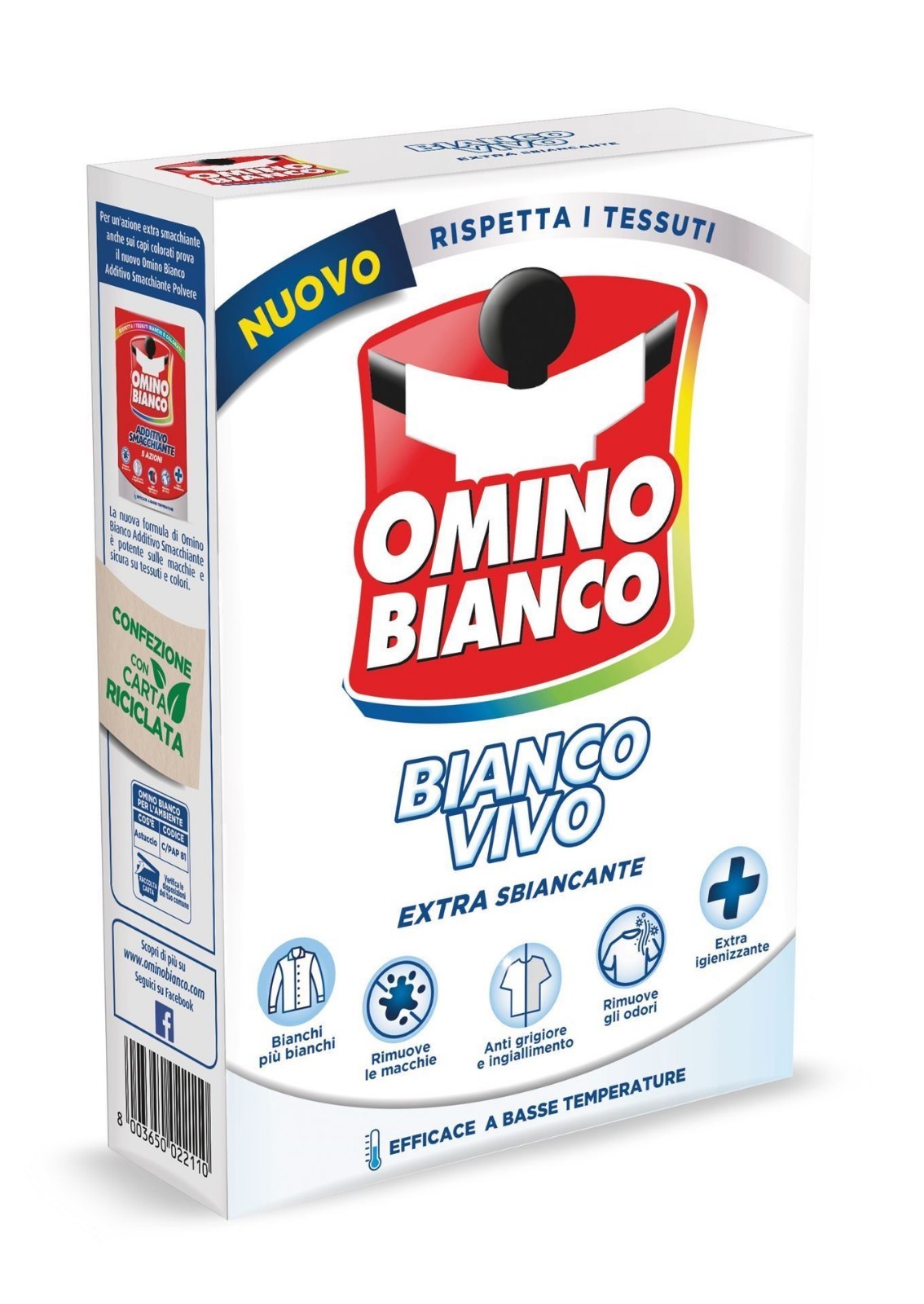 Omino Bianco Laundry Whitening Powder Additive Bianco Vivo 500gr.