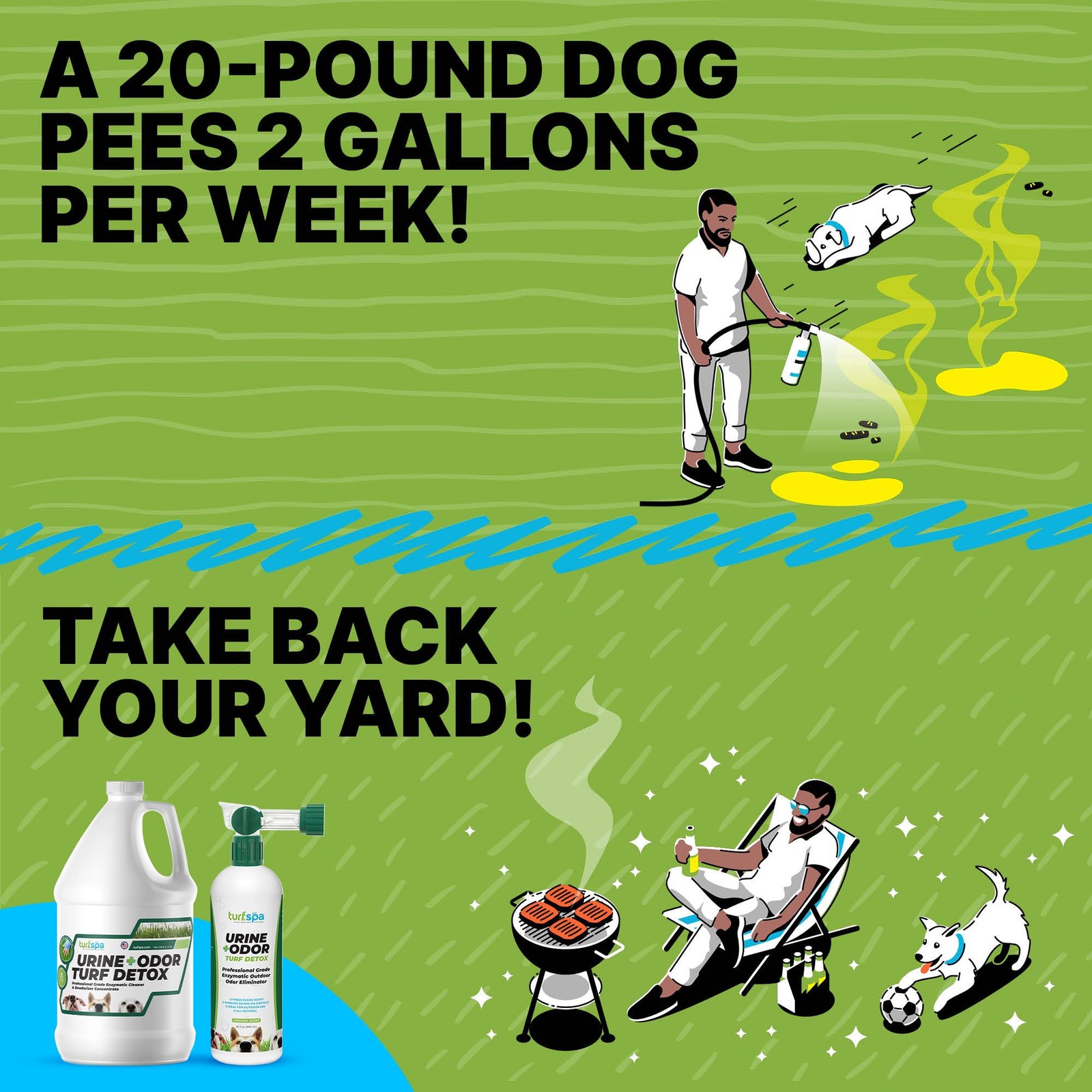 TurfSpa Urine & Odor Turf Detox 32oz Mango Enzyme Cleaner Pet Odor Eliminator