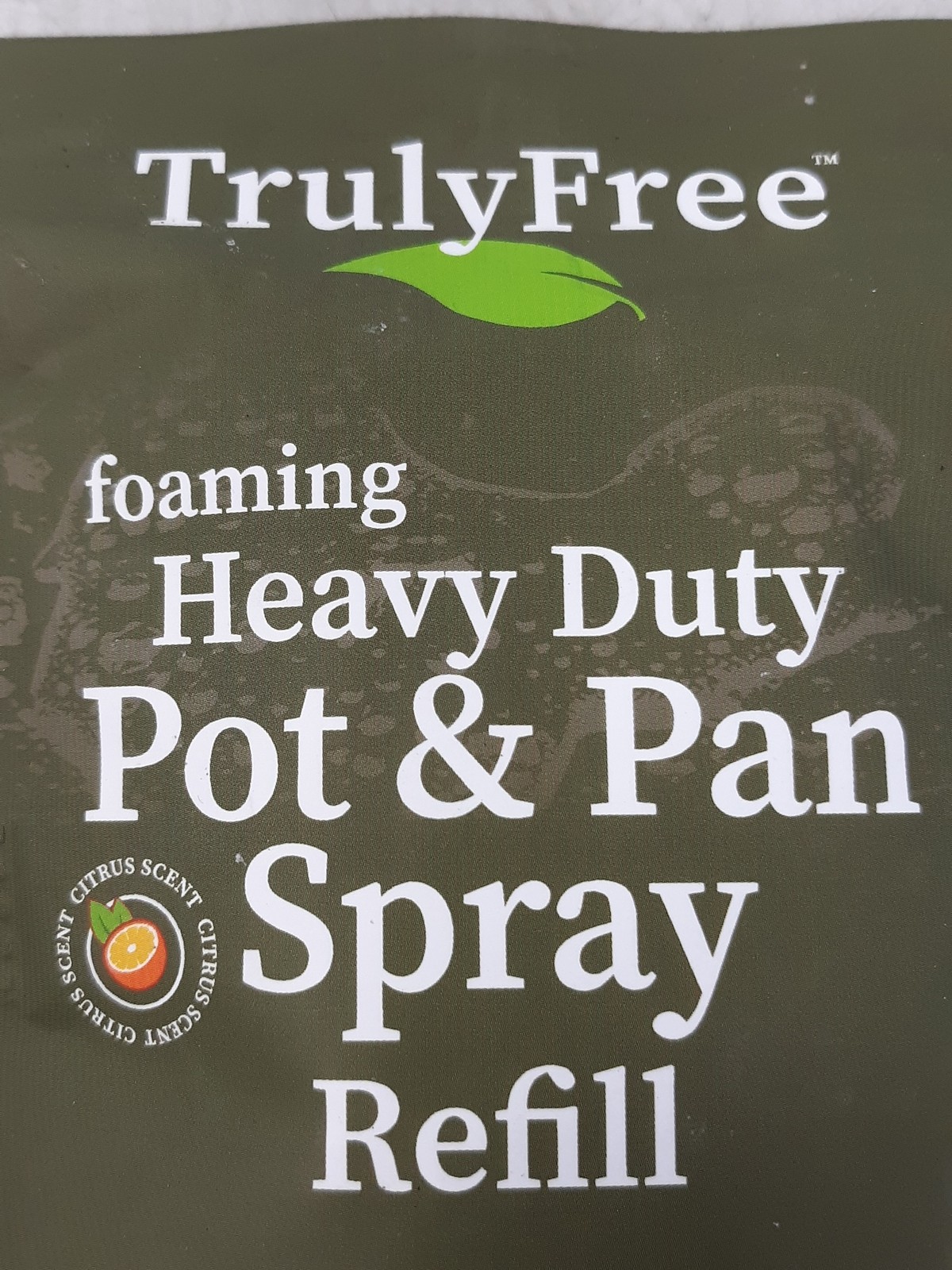 TrulyFree Heavy Duty Pot & Pan Spray Refill Foaming Citrus 3oz