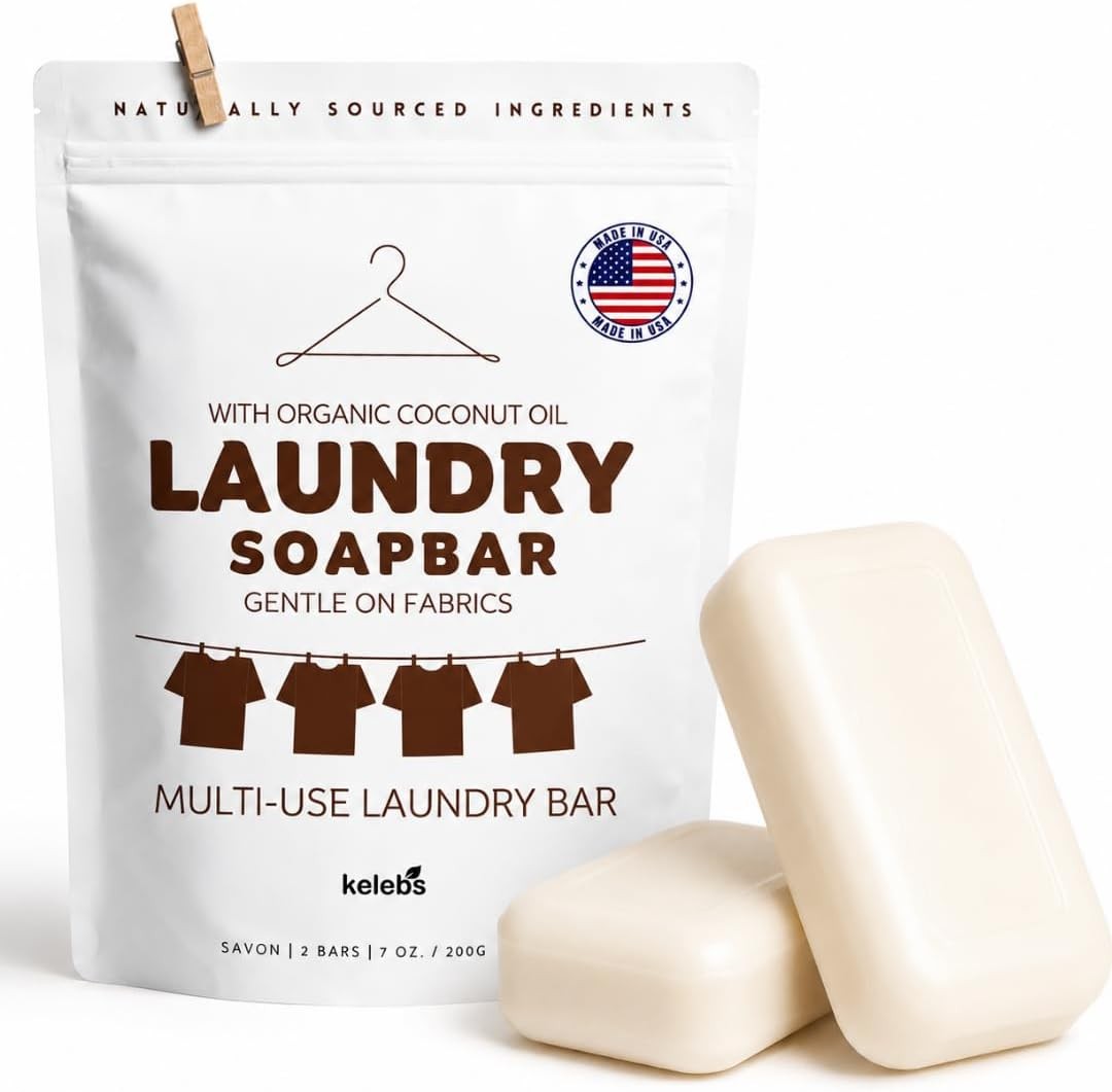 Kelebs Natural Laundry Soap Bar for Sensitive Skin with Organic Coconut –