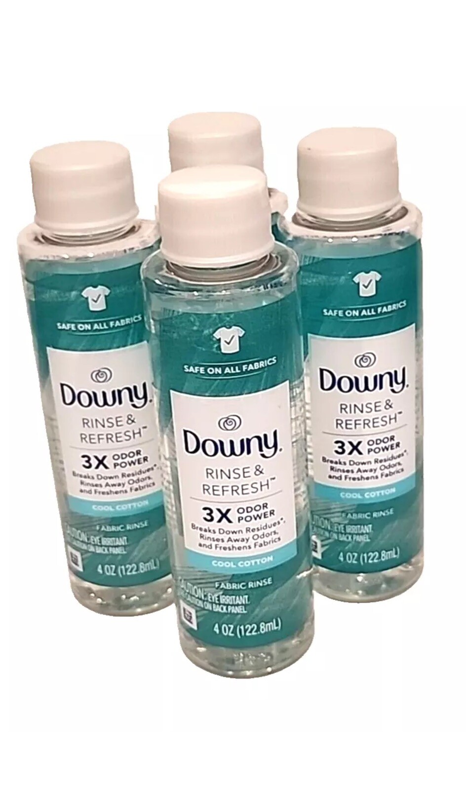 Downy Rinse & Refresh Cool Cotton 3x Odor Power Fabric Rinse 4 oz. Lot of 4