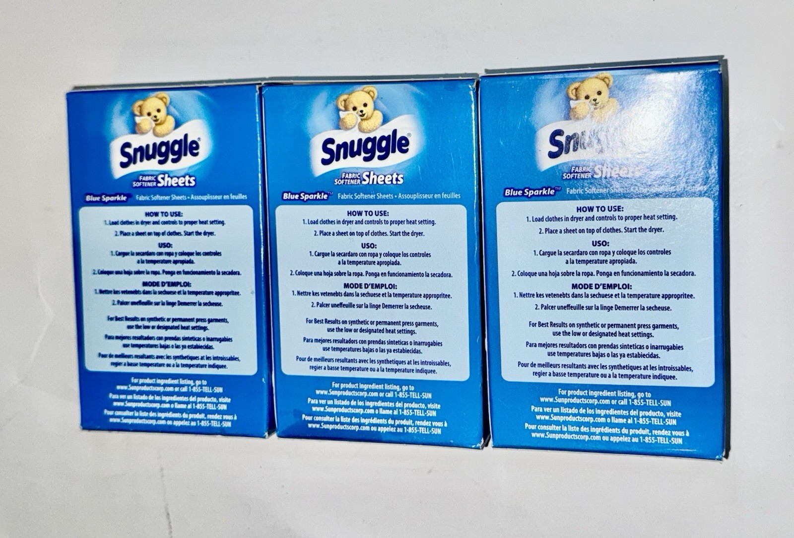 Snuggle Blue Sparkle Dryer Sheets VEN 2979929 Lot of 3 Boxes 2 Sheets Each Box