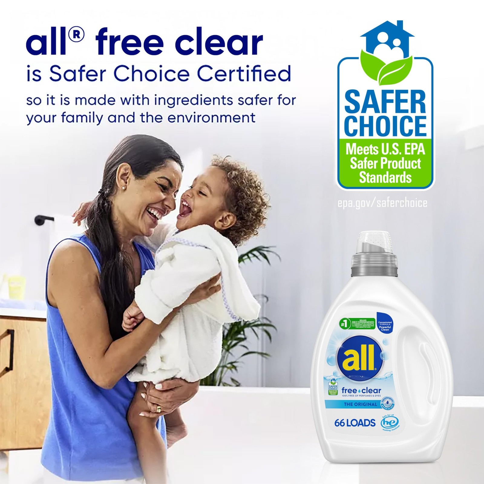 all free clear The Original Laundry Detergent for 50 Fl Oz (Pack of 1), Clear