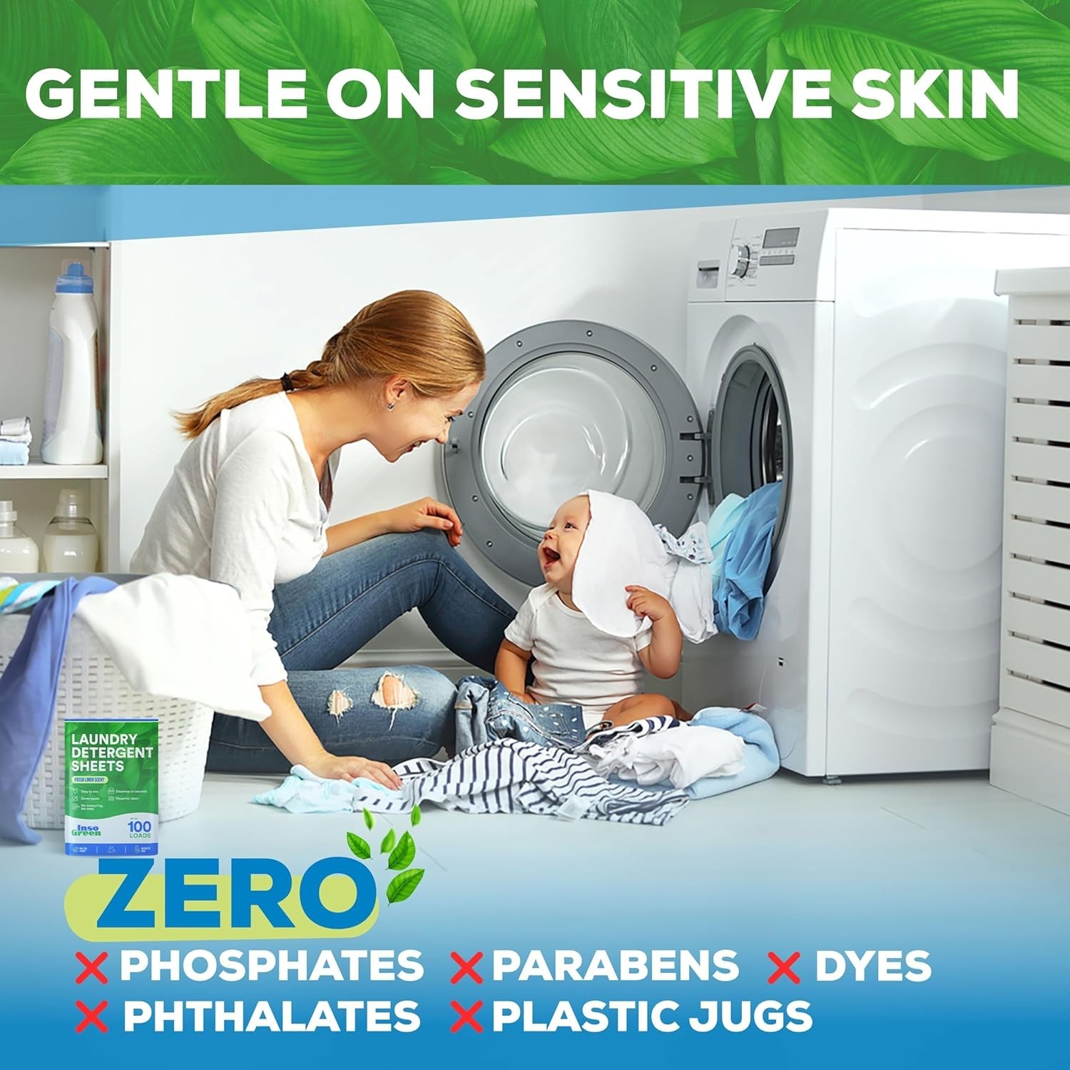 Laundry Detergent Sheets – 100 Loads – Eco Washer Sheets Detergent